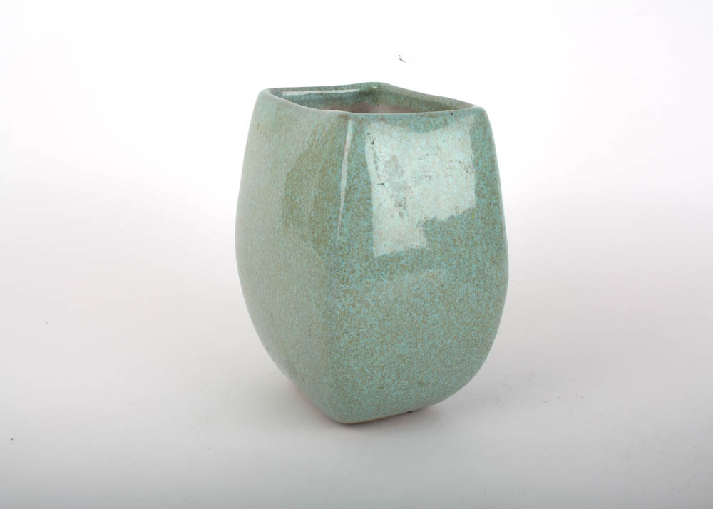 Vintage Glidden Pottery Vase and Planter in Speckled Turquoise