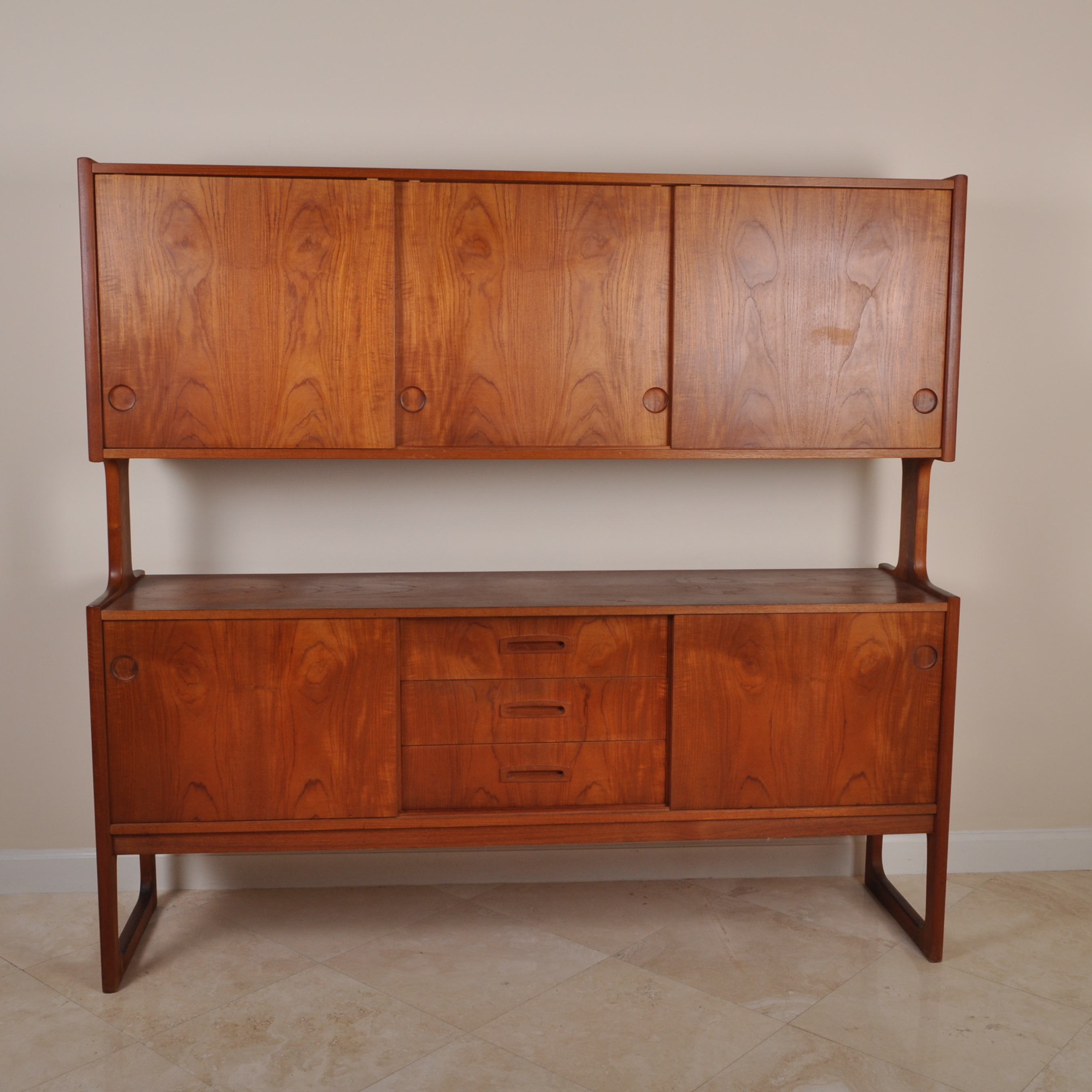 Leo H. Spivack Danish Modern Sideboard with China Hutch