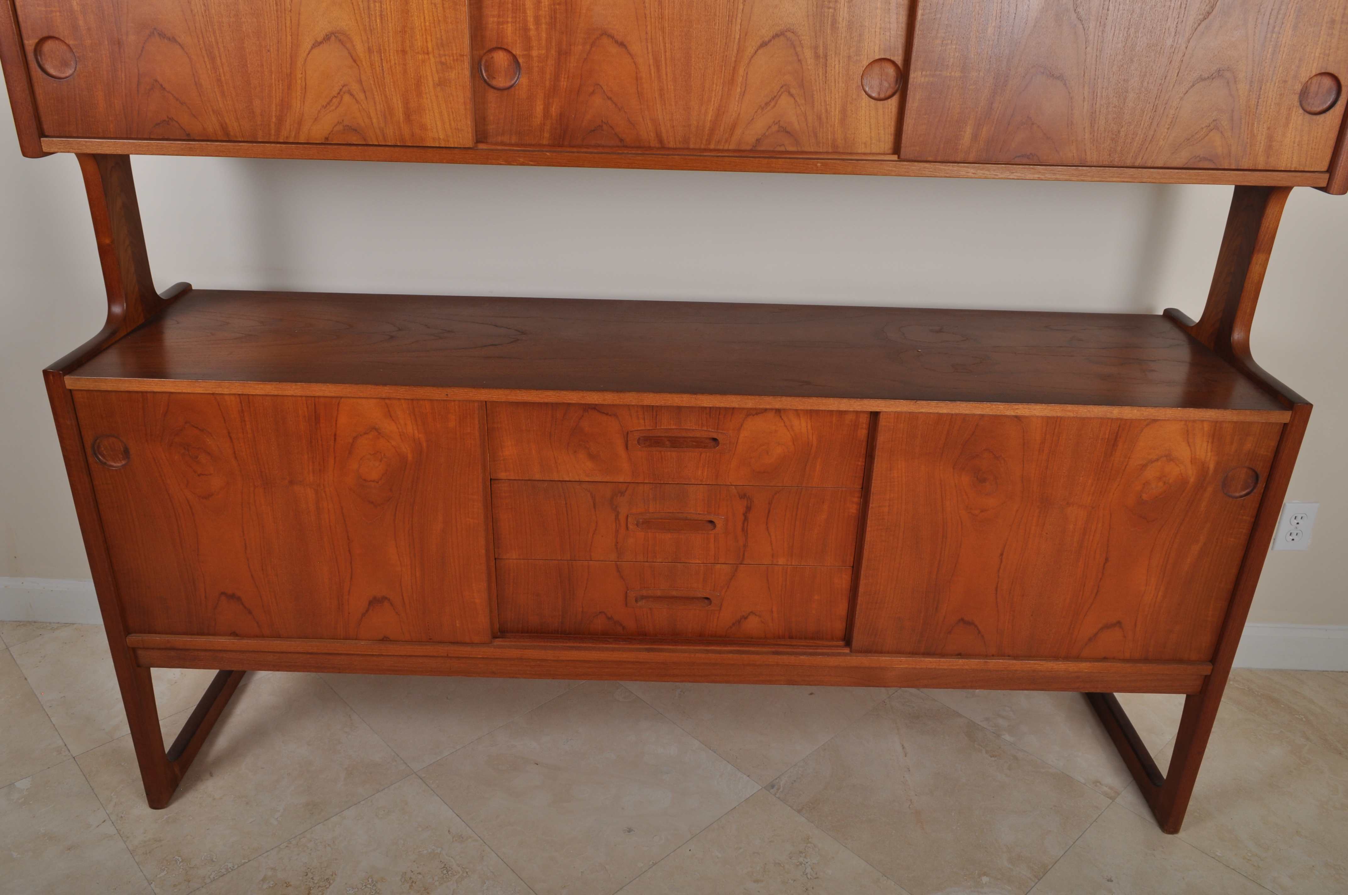 Leo H. Spivack Danish Modern Sideboard with China Hutch