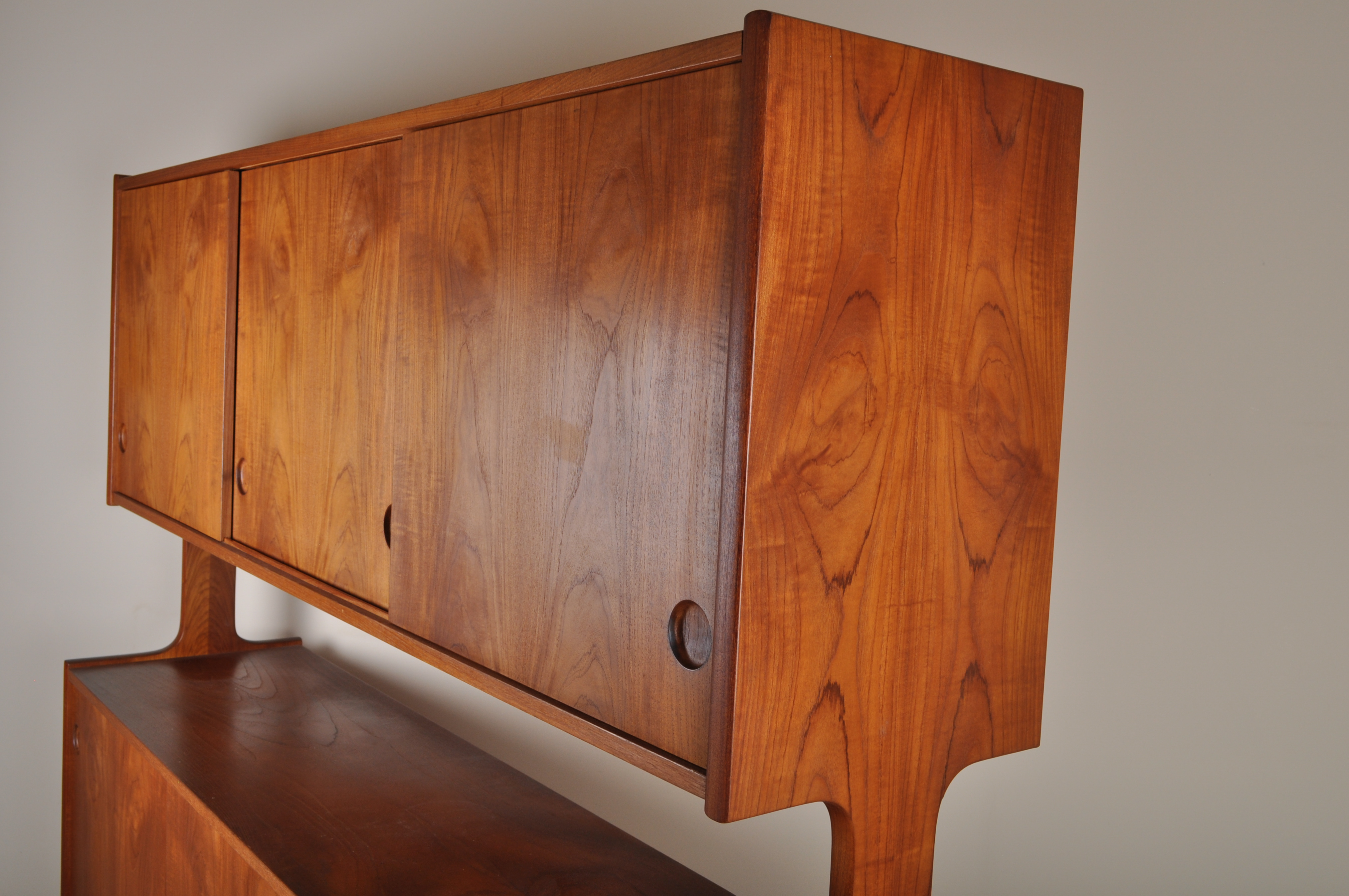 Leo H. Spivack Danish Modern Sideboard with China Hutch