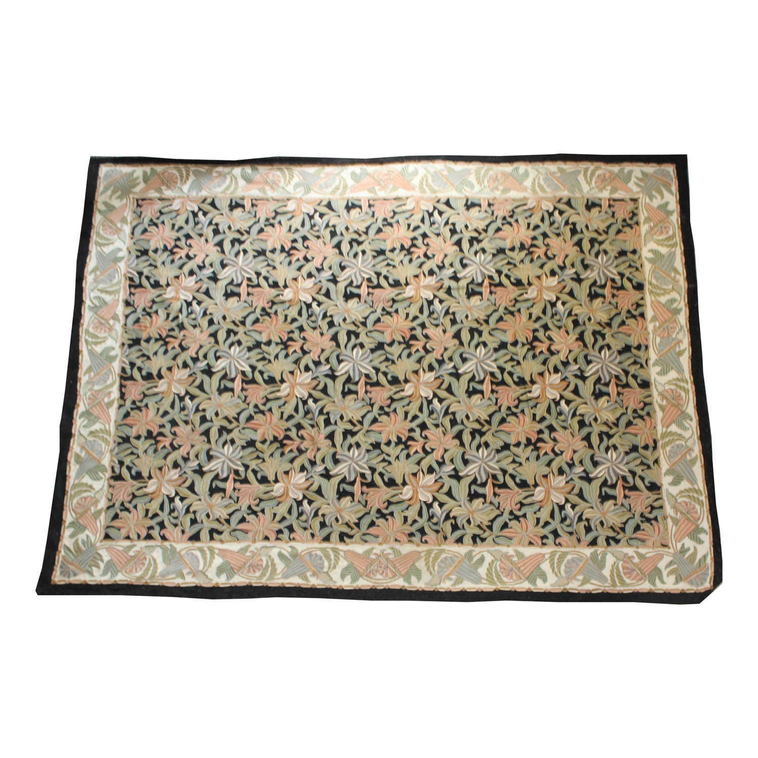 Large Hand Stitched Wool Area Rug