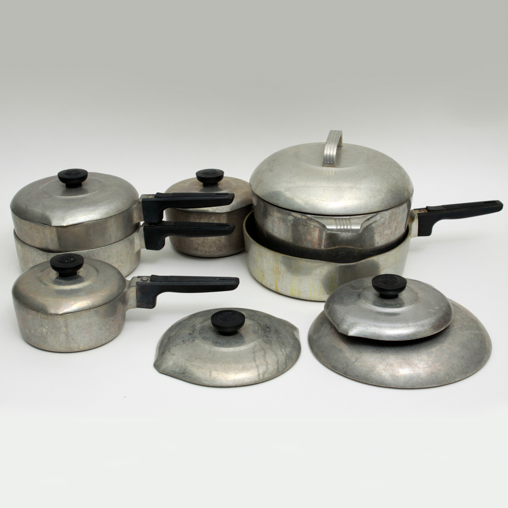 Thirteen Piece Vintage Magnalite Cookware Set