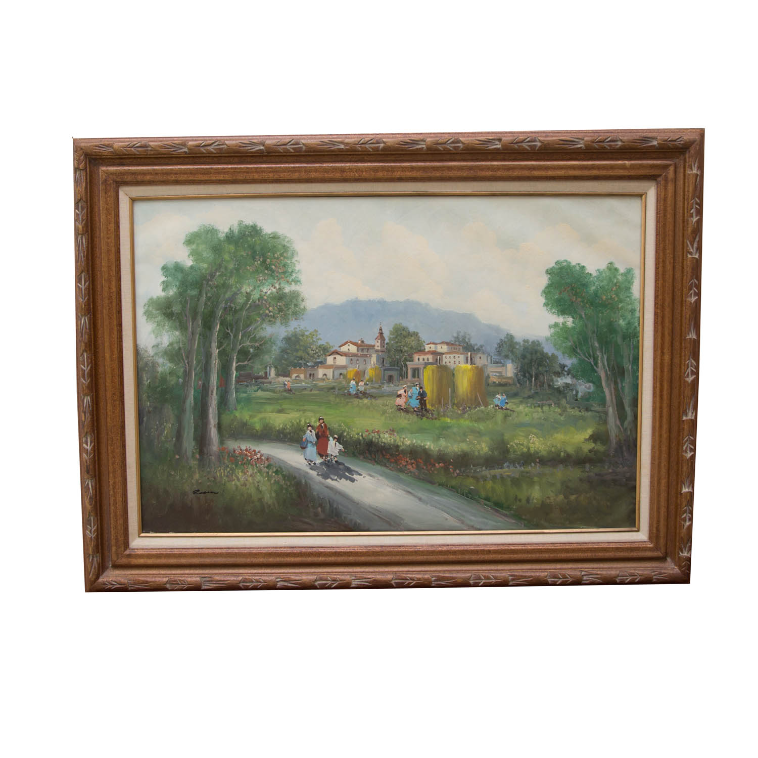 Signed Oil on Canvas Landscape Painting