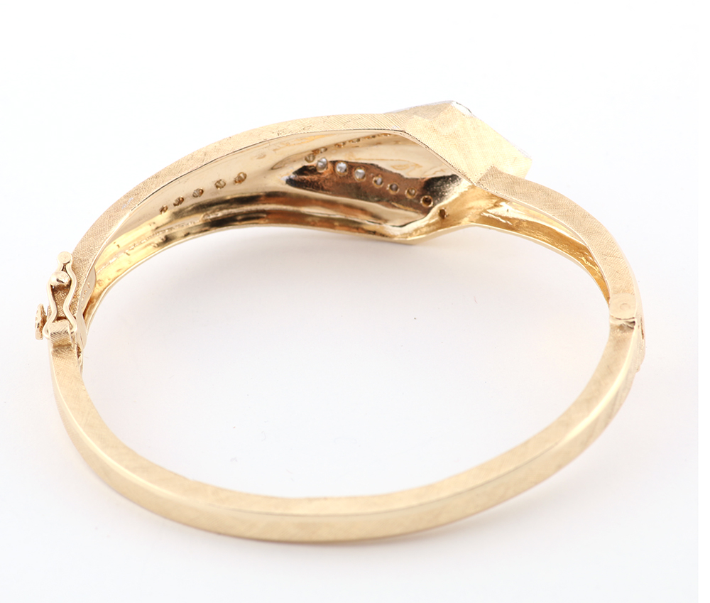 14K Yellow Gold and Diamond Art Deco Bracelet