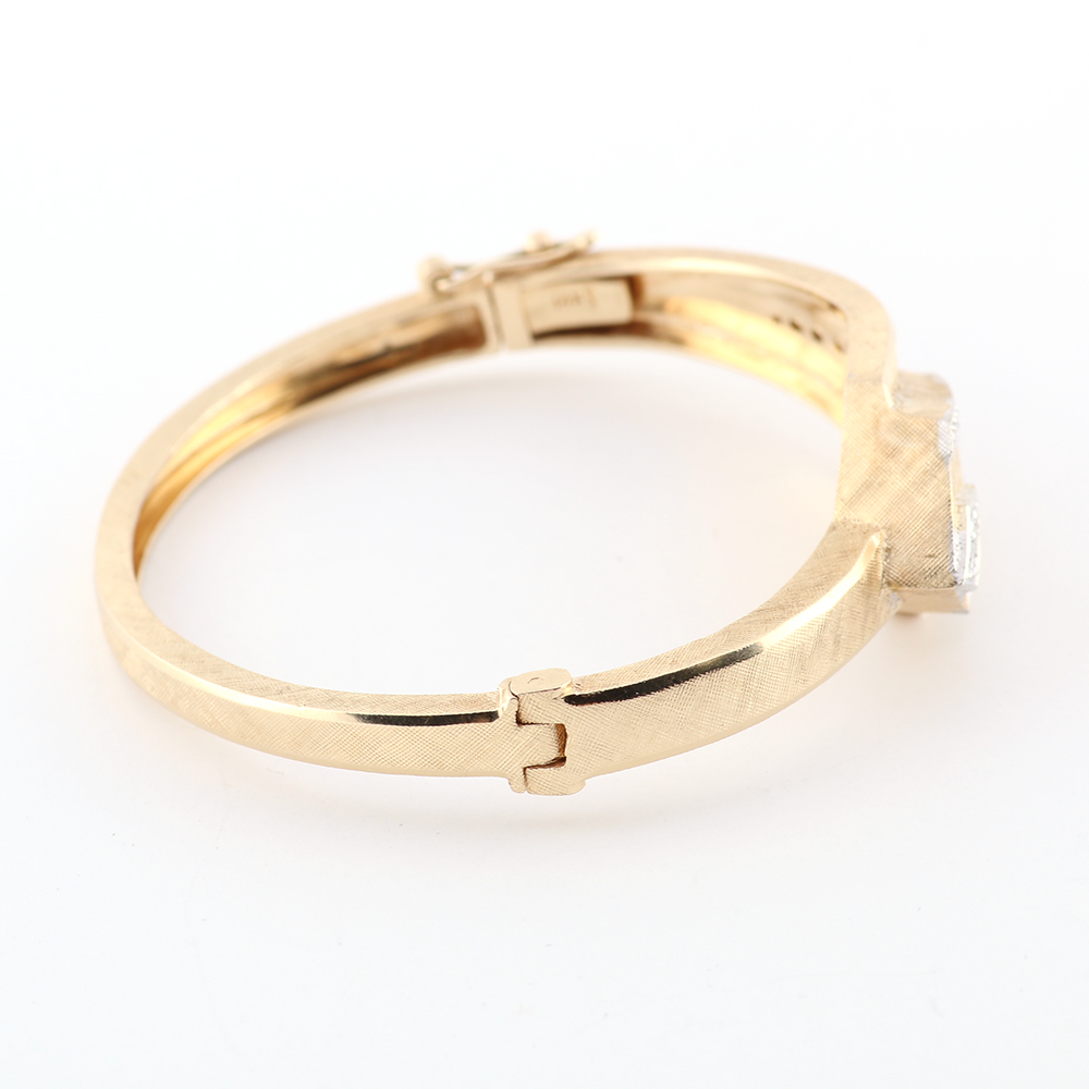 14K Yellow Gold and Diamond Art Deco Bracelet