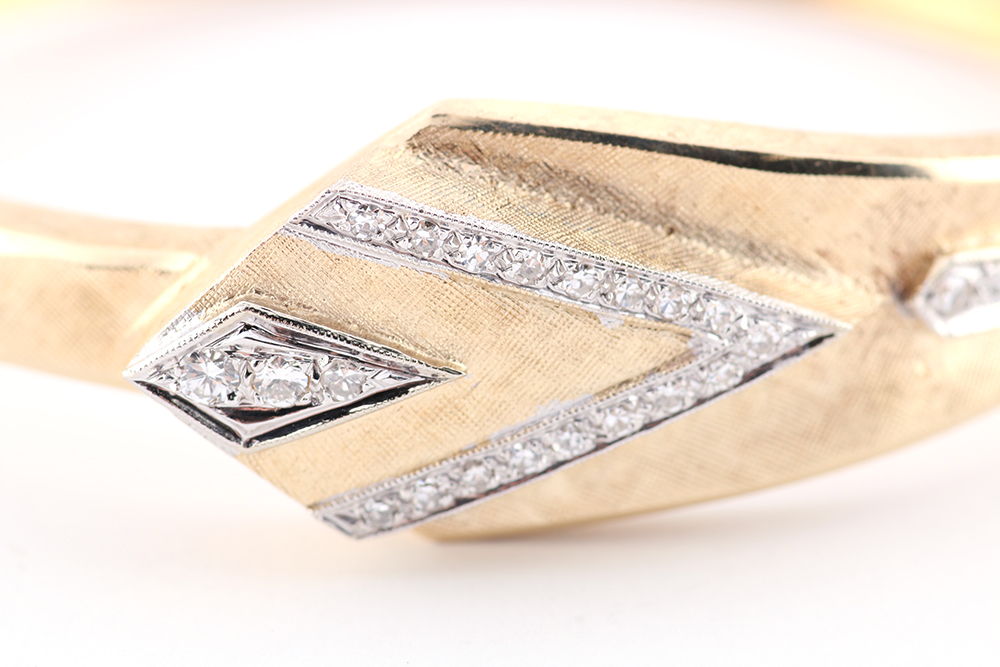 14K Yellow Gold and Diamond Art Deco Bracelet