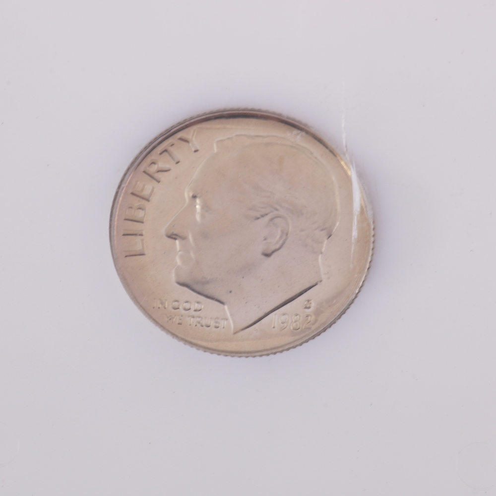 Encapsulated and Graded 1982 Dime Proof Coin
