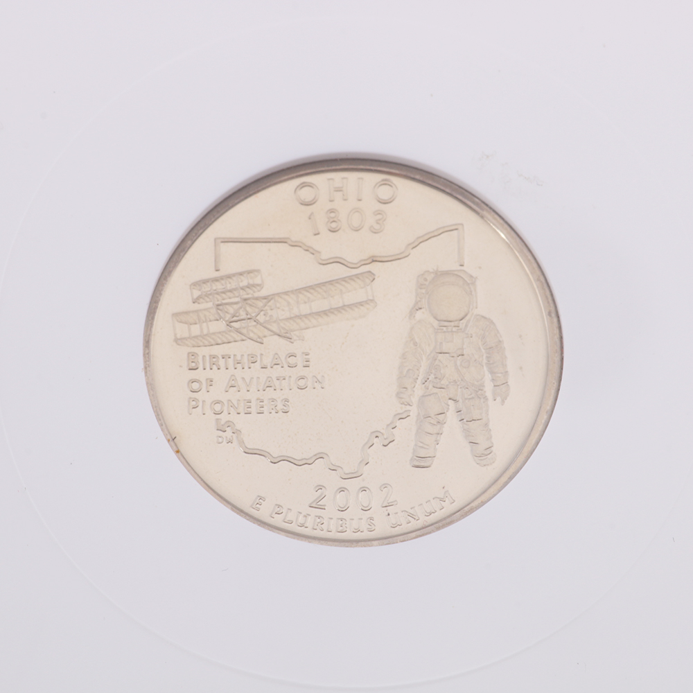 Encapsulated 2002 Graded Ohio Quarter Proof Coin