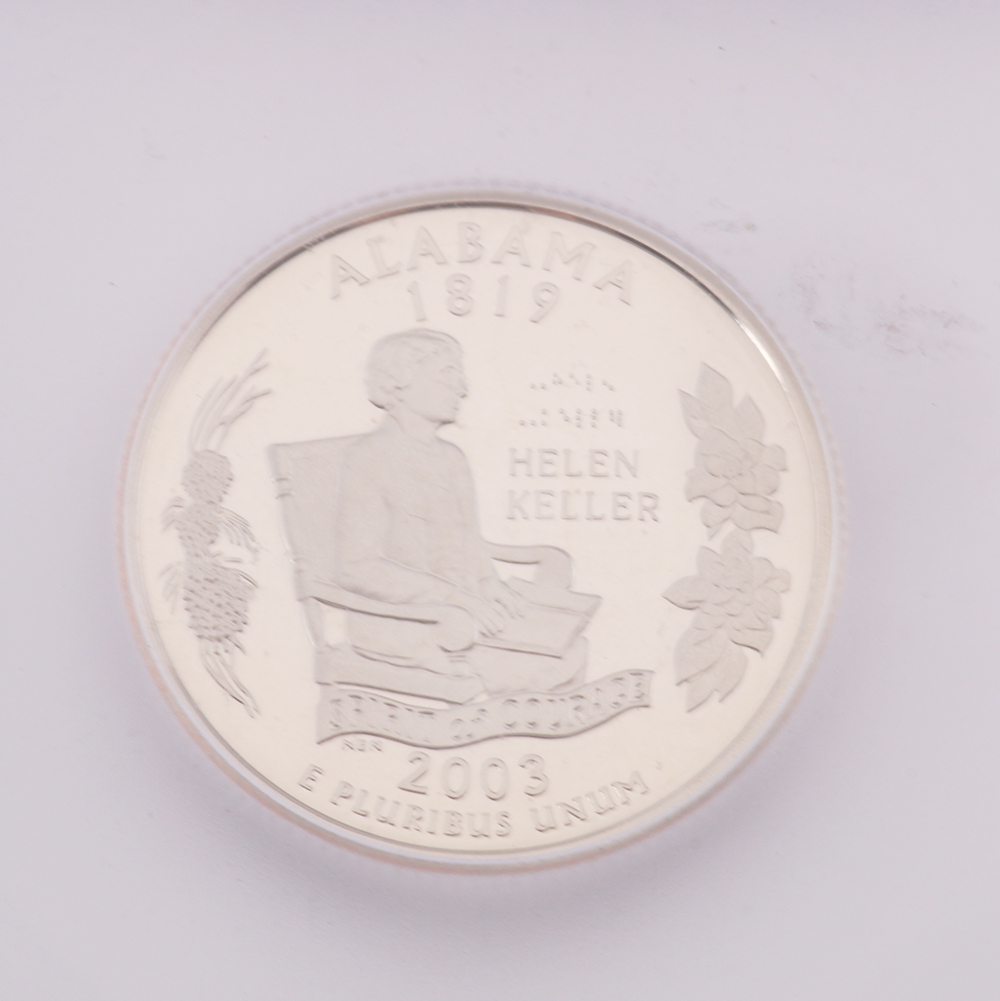 Encapsulated 2003 Graded Alabama Quarter Proof Coin