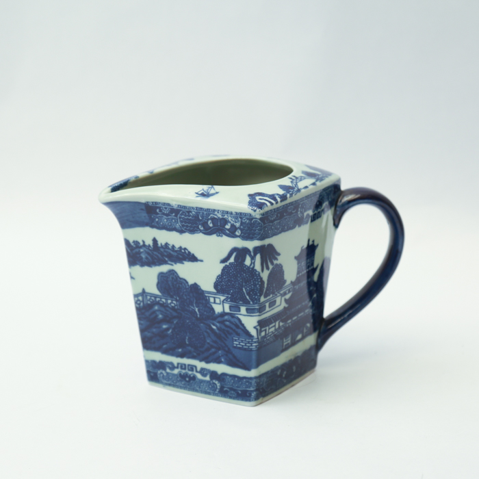 Ironstone Blue and White China Pitcher