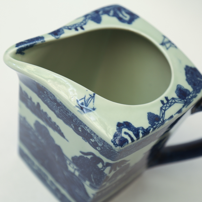 Ironstone Blue and White China Pitcher