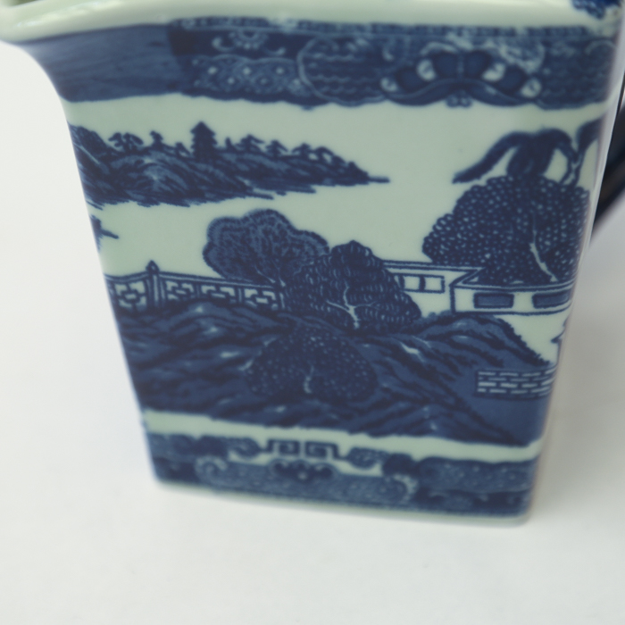 Ironstone Blue and White China Pitcher