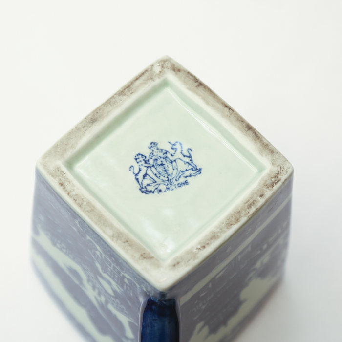 Ironstone Blue and White China Pitcher