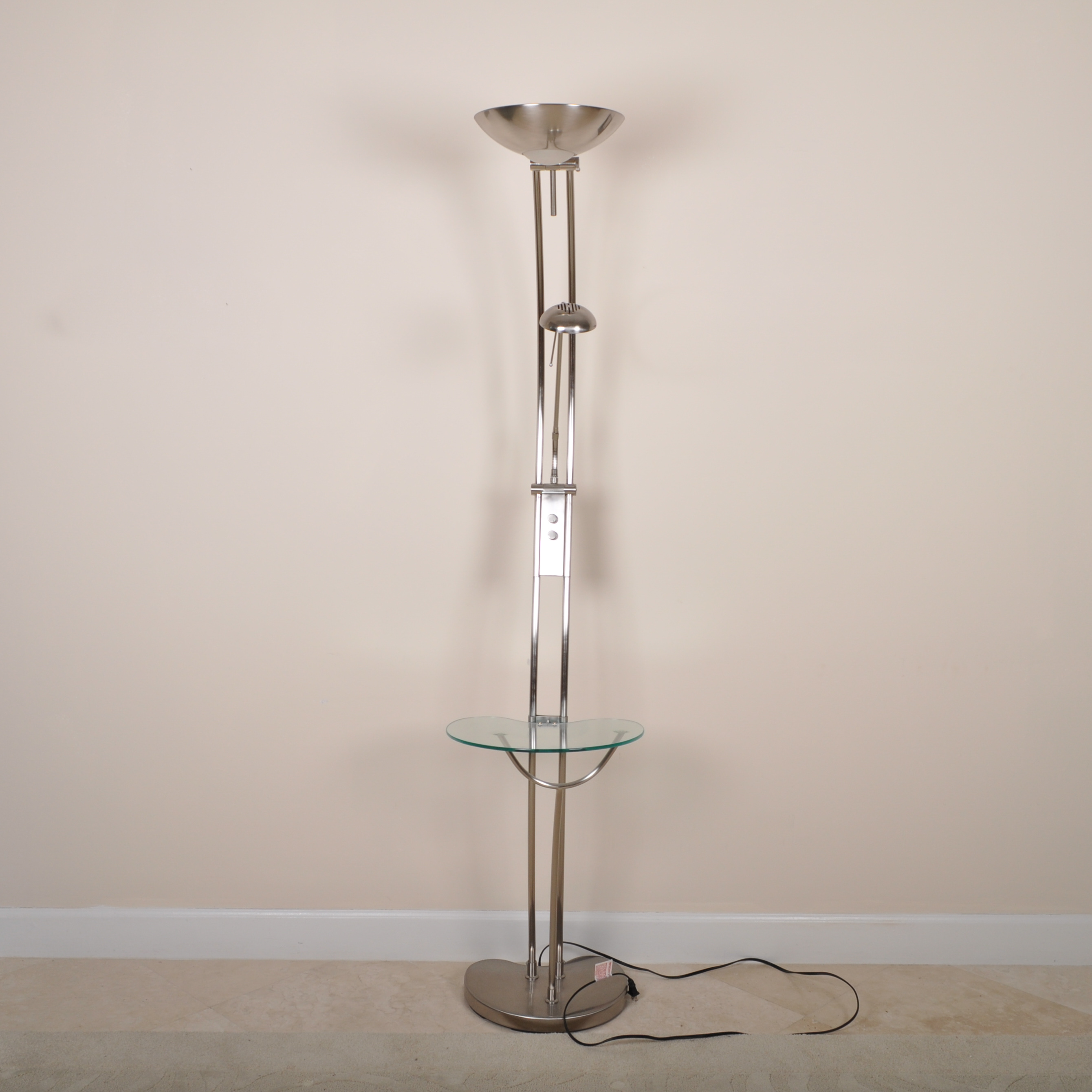 Metal Combination Floor Lamp and Table