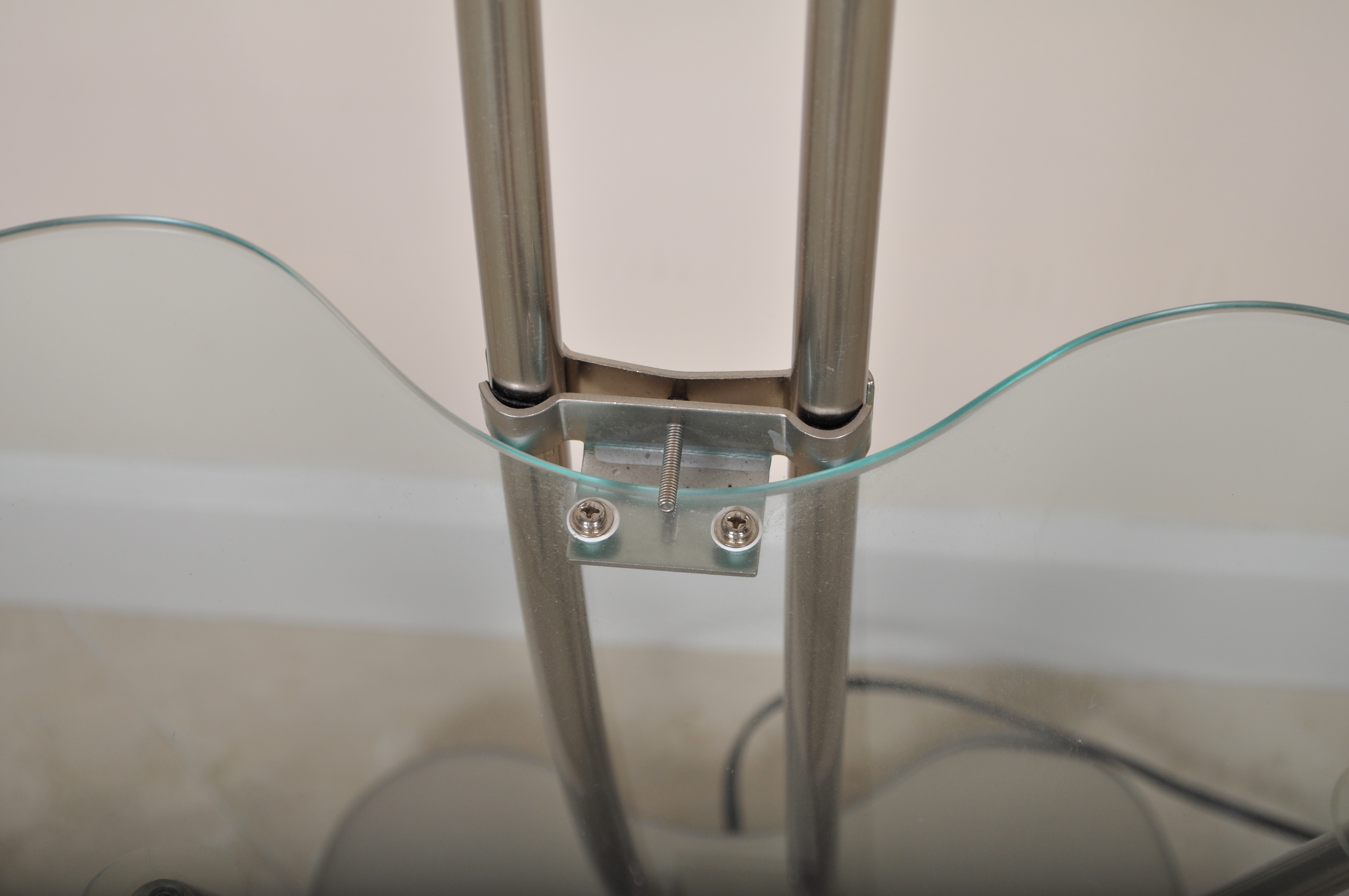 Metal Combination Floor Lamp and Table