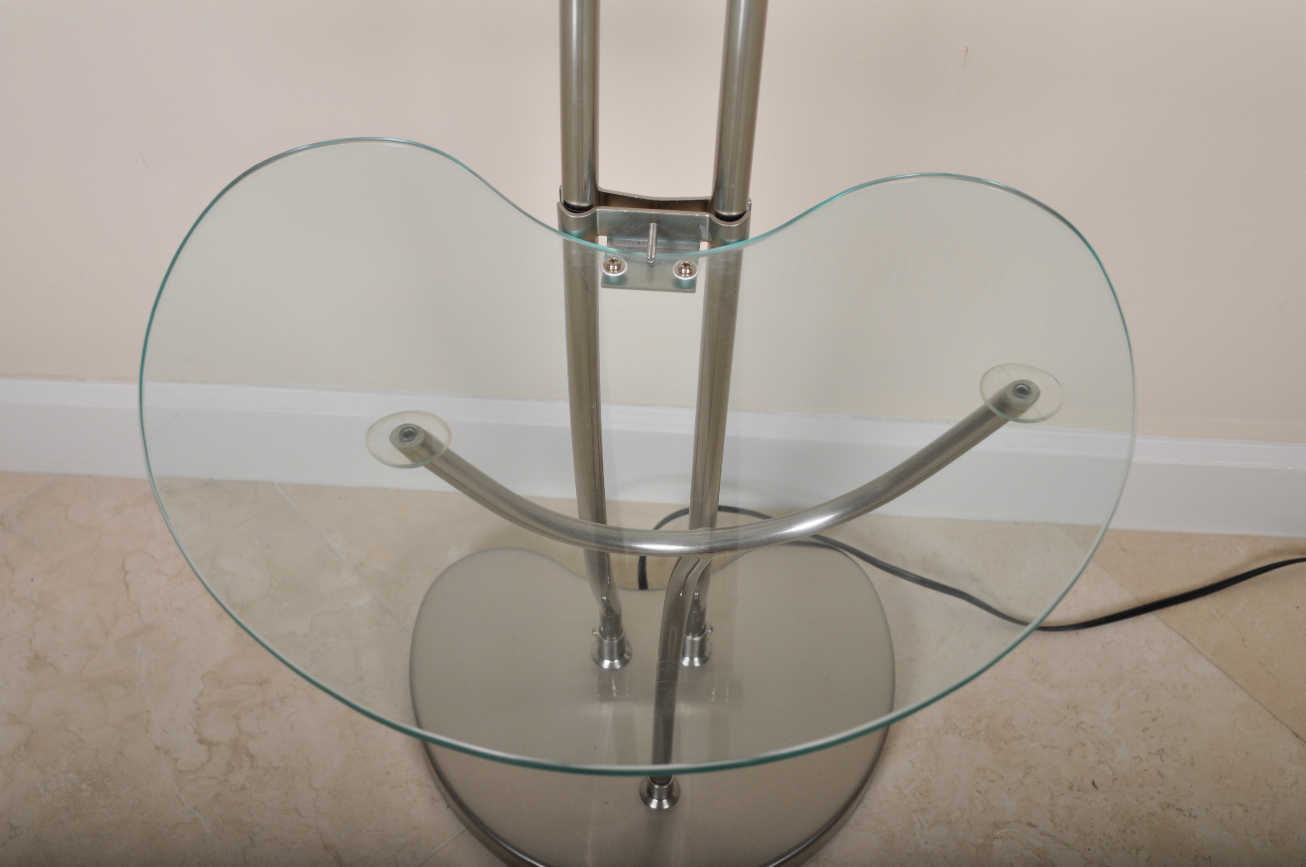 Metal Combination Floor Lamp and Table