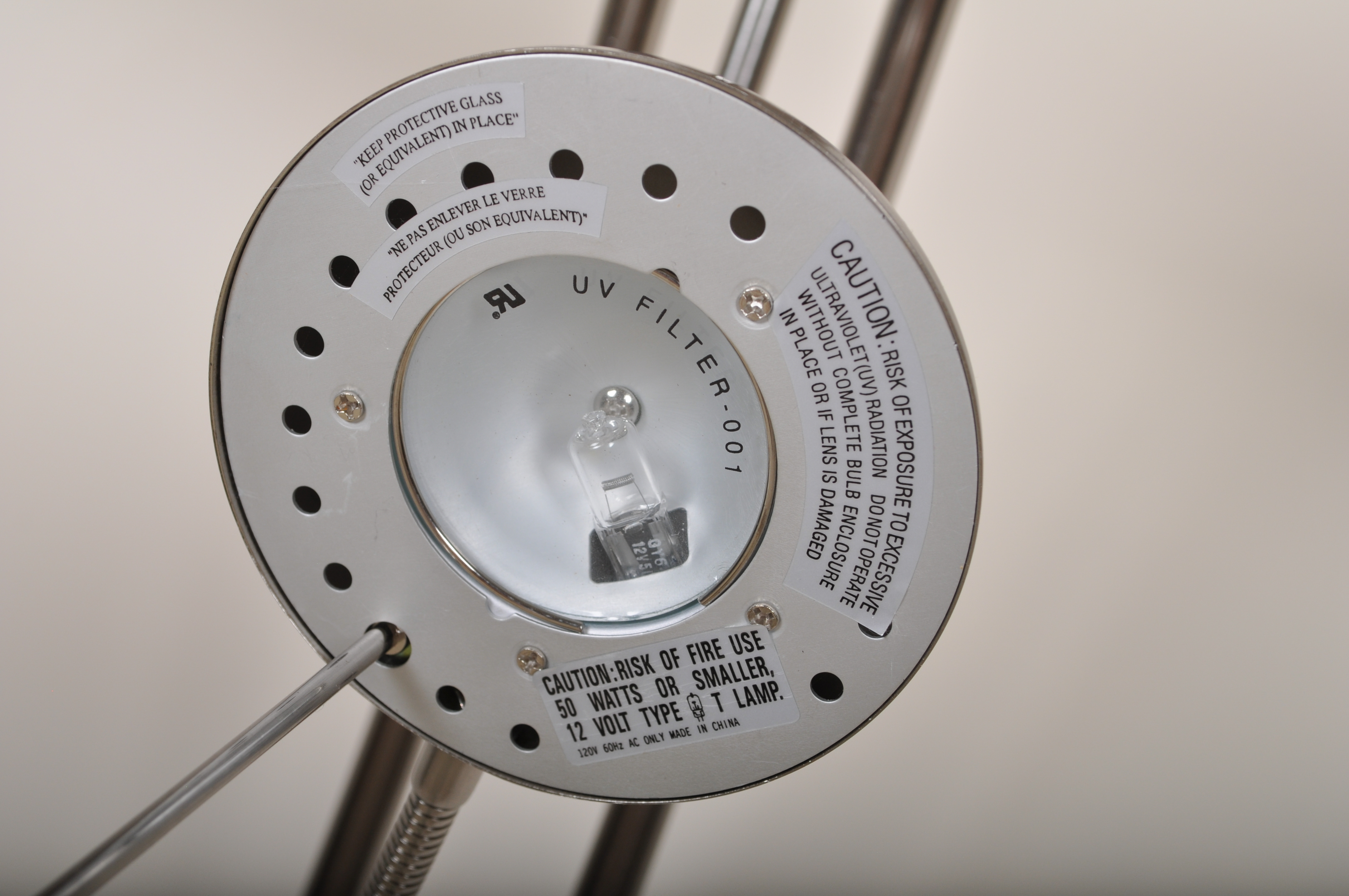 Metal Combination Floor Lamp and Table