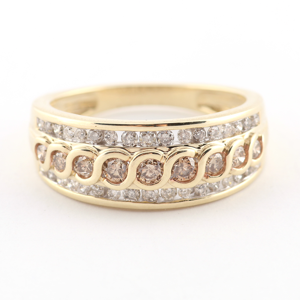 Cognac Diamond 10K Ring