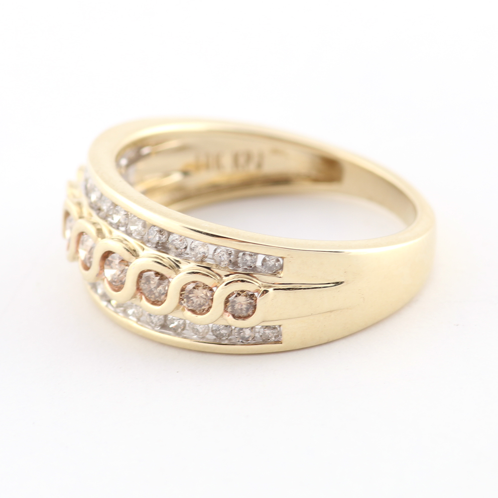 Cognac Diamond 10K Ring