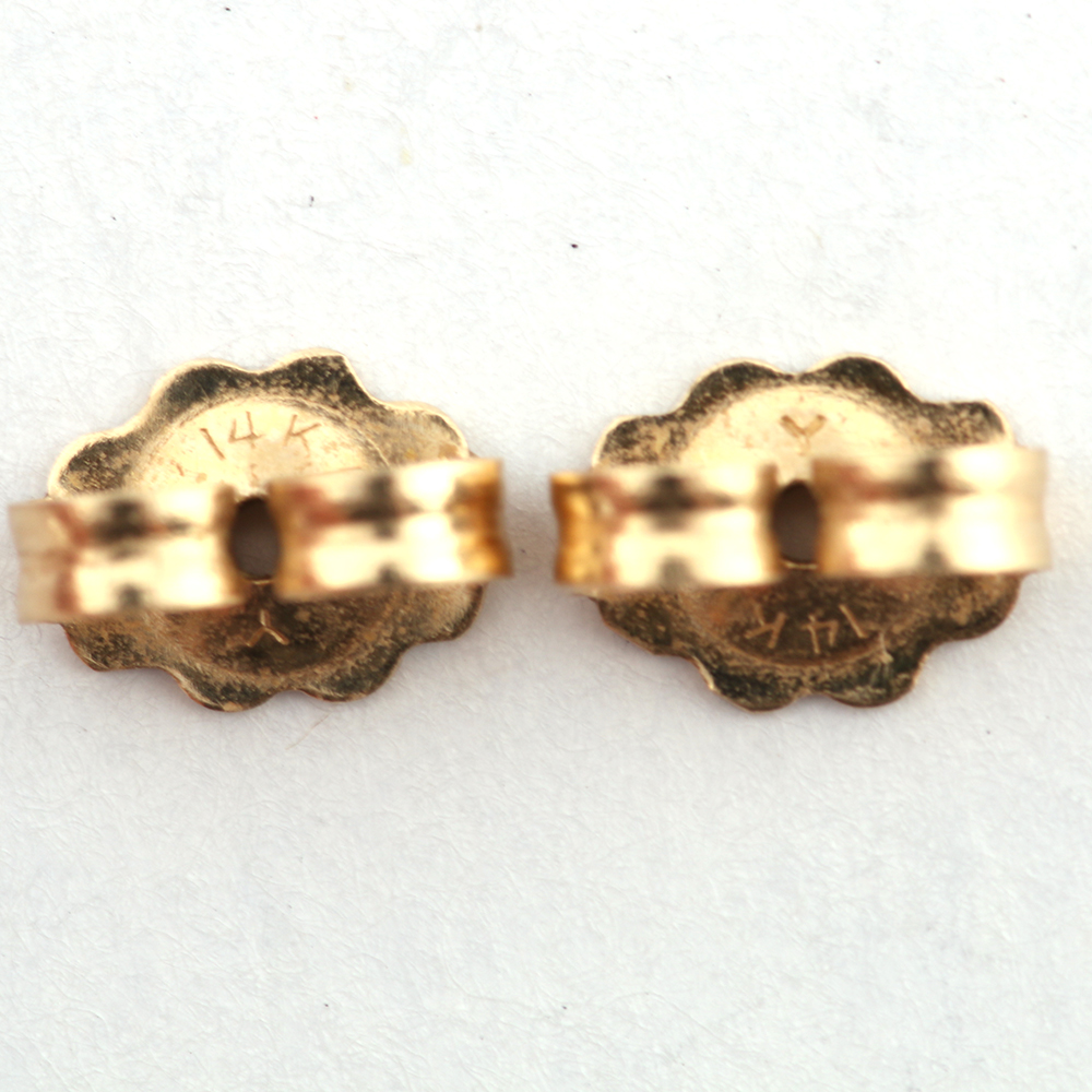 14K Yellow Gold Diamond Earrings