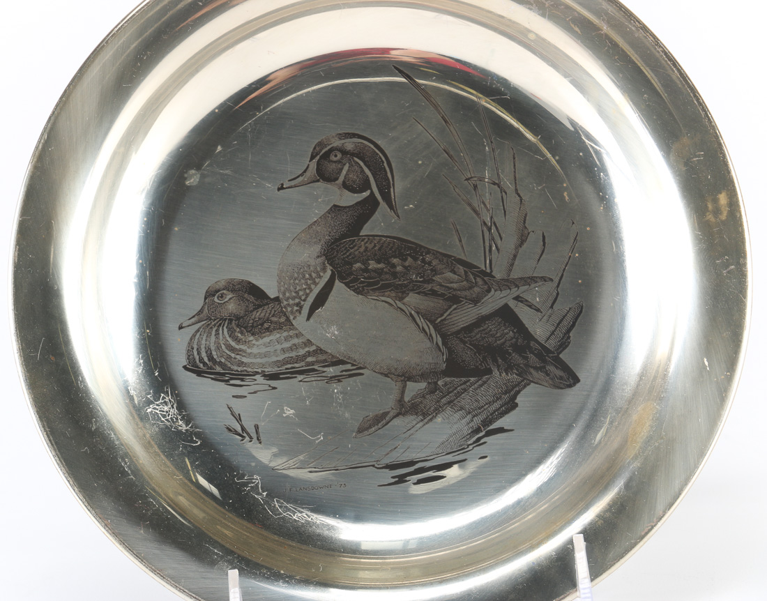1937 Limited Edition Etched Sterling Audubon Plate