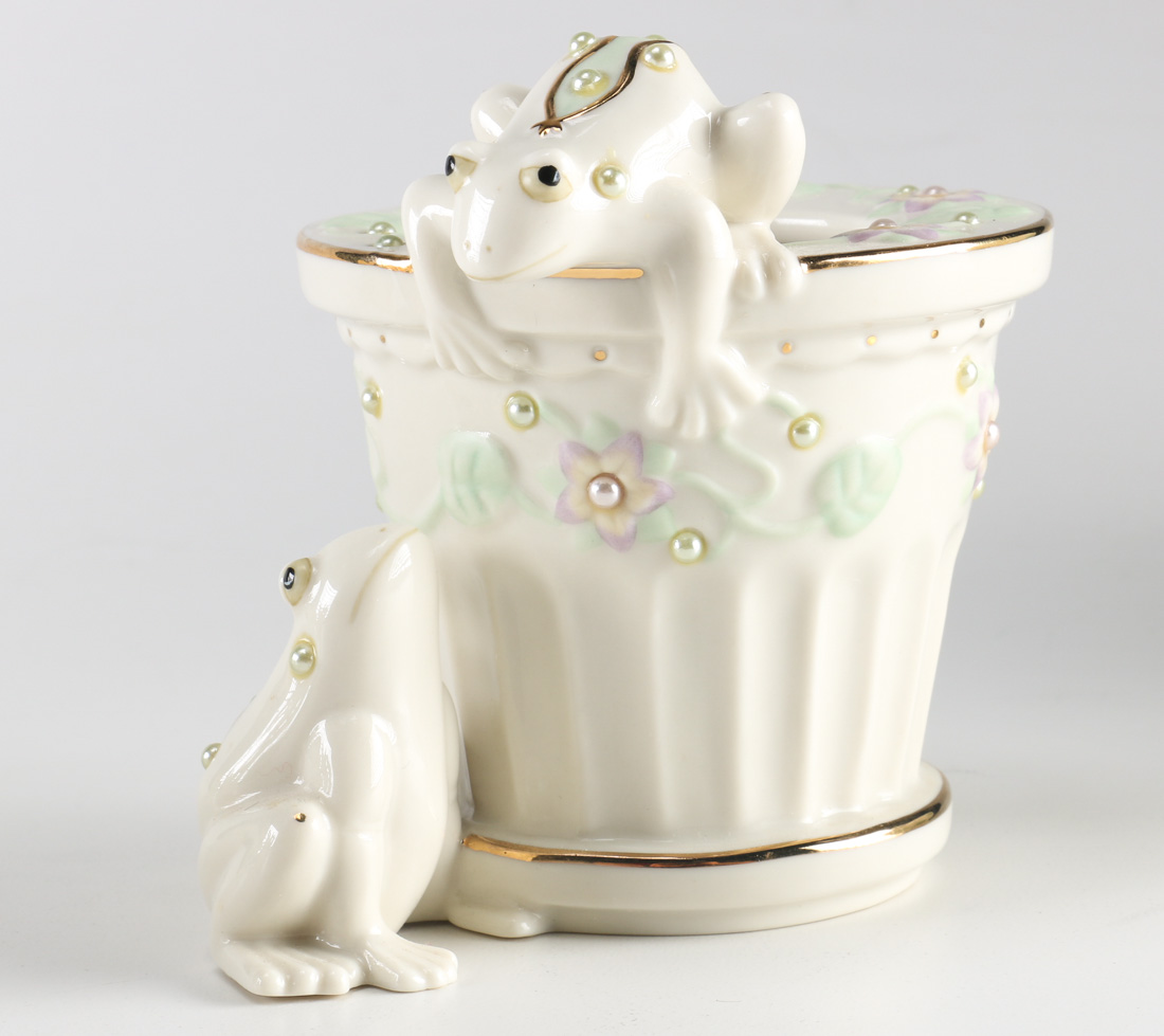 Collection of Lenox Fine Ivory Frog Themed China