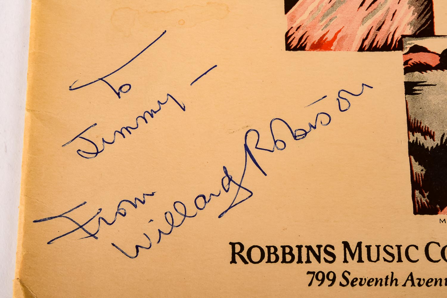 Willard Robison Autographed Sheet Music