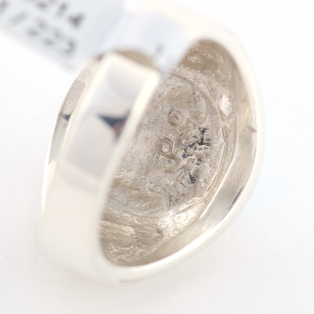 Sterling Silver Ring with Blue Cabochon