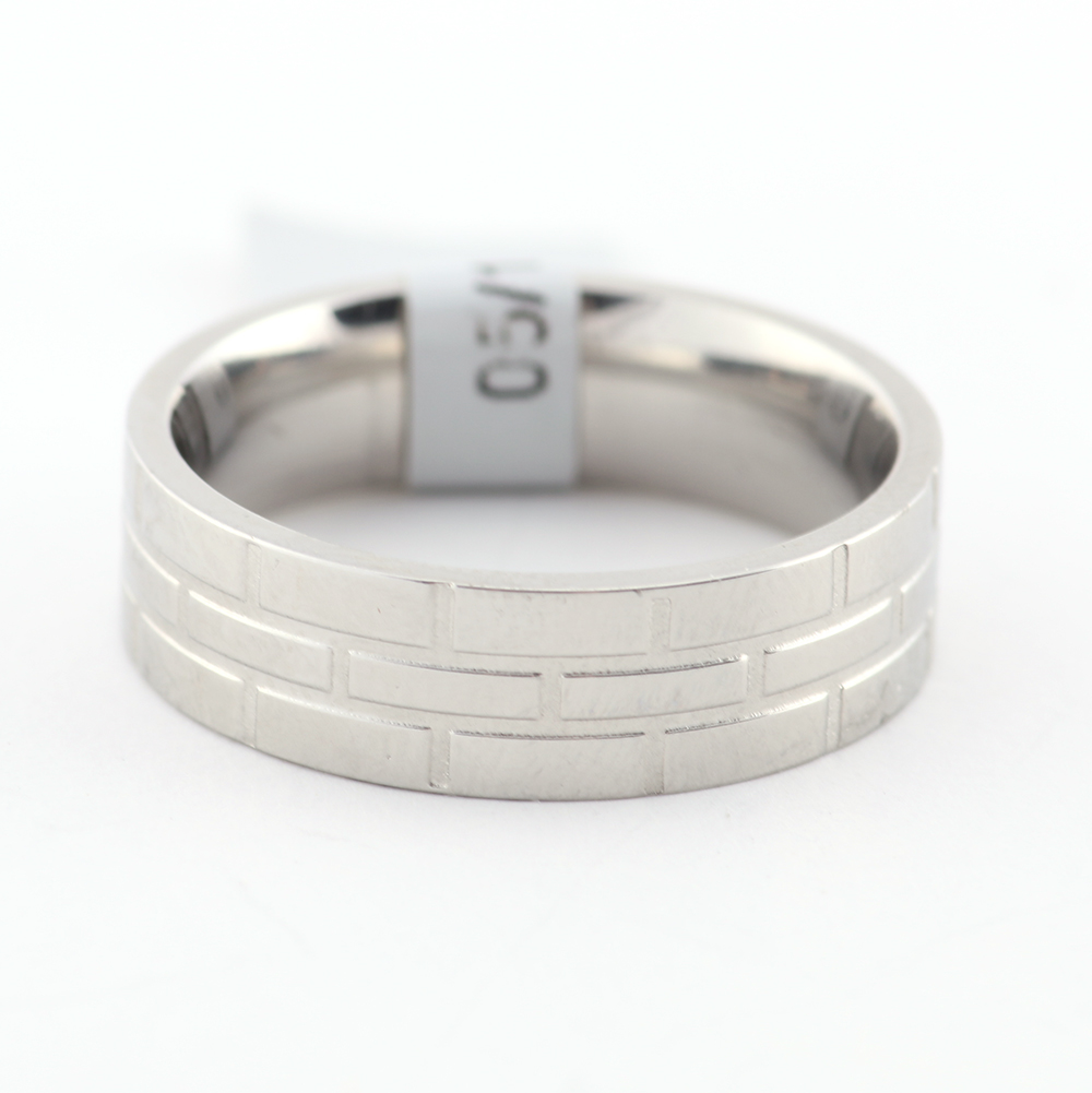 Sterling Silver Brick Design Ring