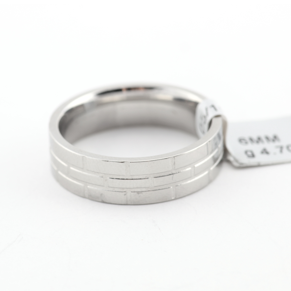Sterling Silver Brick Design Ring