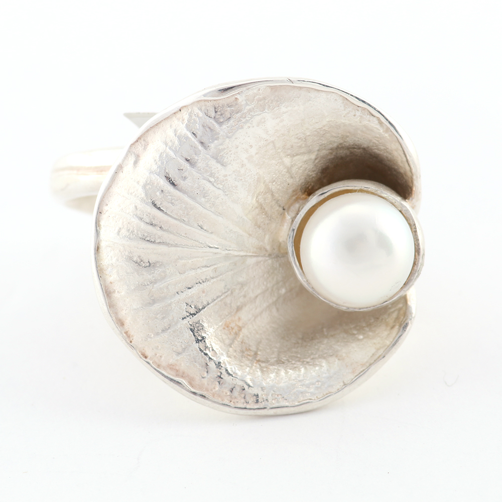 Sterling Silver and Pearl Calla Lily Ring