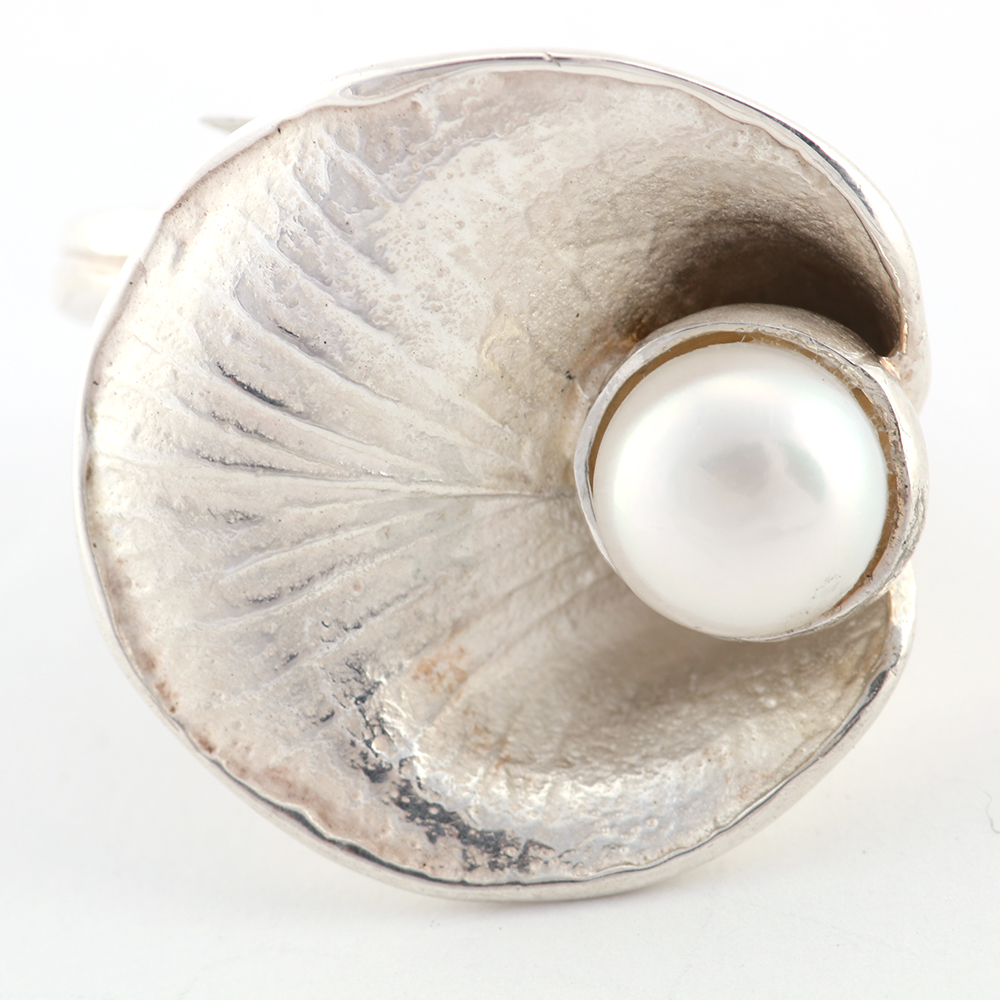 Sterling Silver and Pearl Calla Lily Ring
