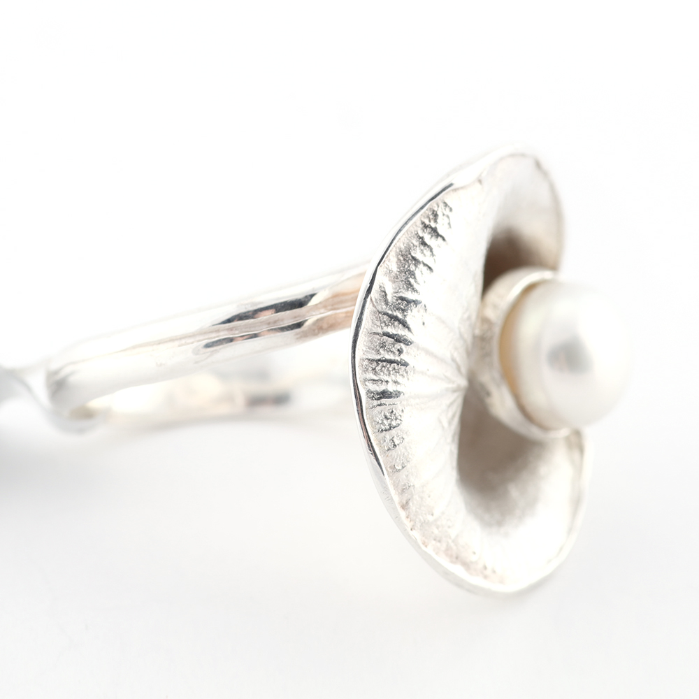 Sterling Silver and Pearl Calla Lily Ring
