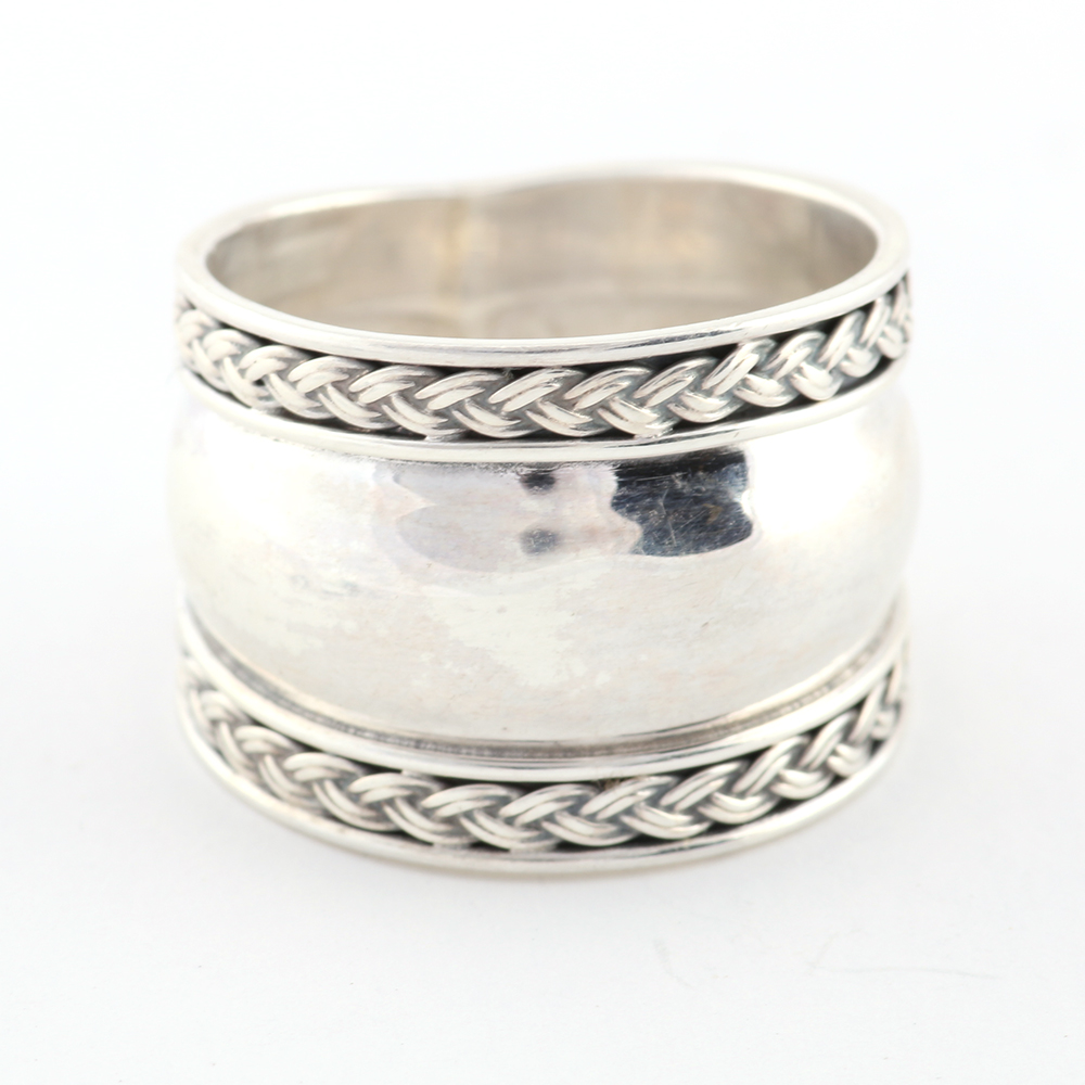 Sterling Silver Ring with Braided Designs