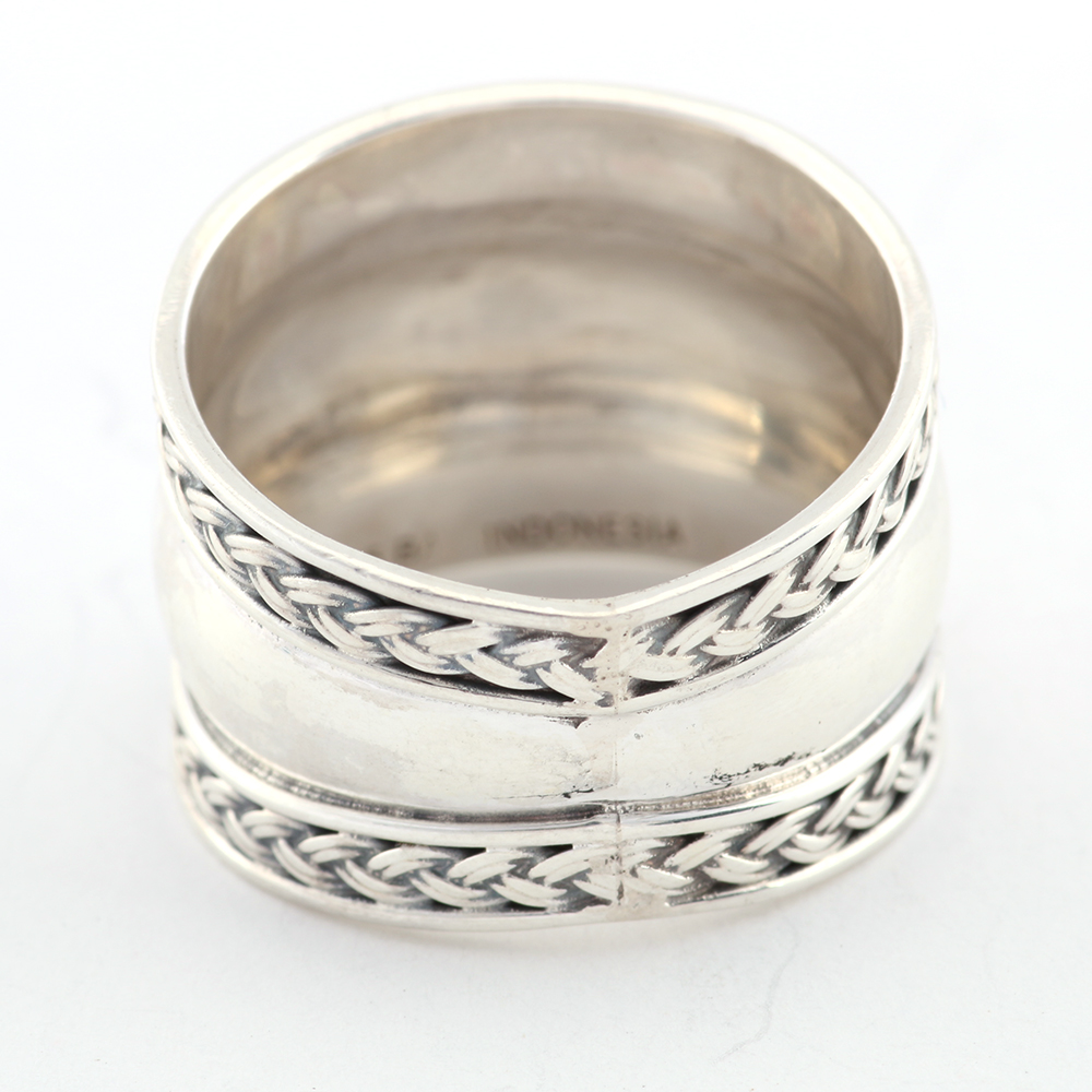 Sterling Silver Ring with Braided Designs
