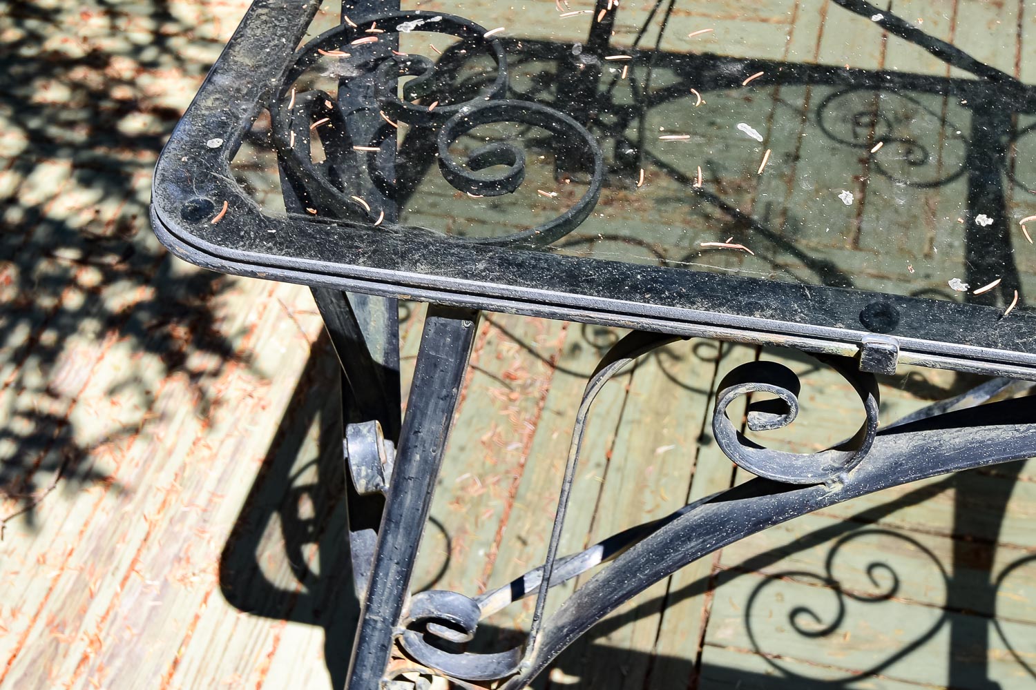 Metal and Glass Topped Patio Table