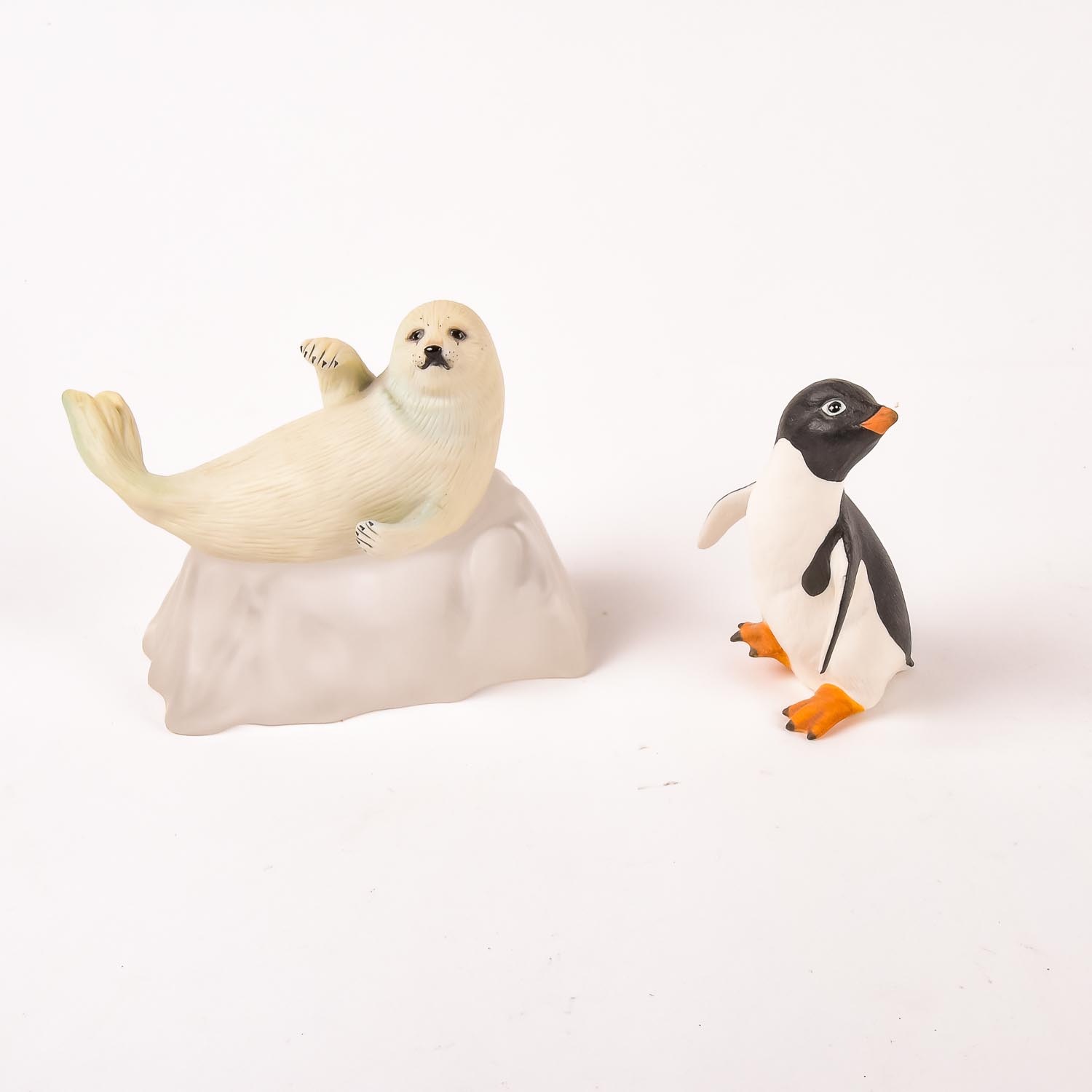 Franklin Mint Roslyn S. Carren "Snow Pup" and "Snow Chick" Figurines