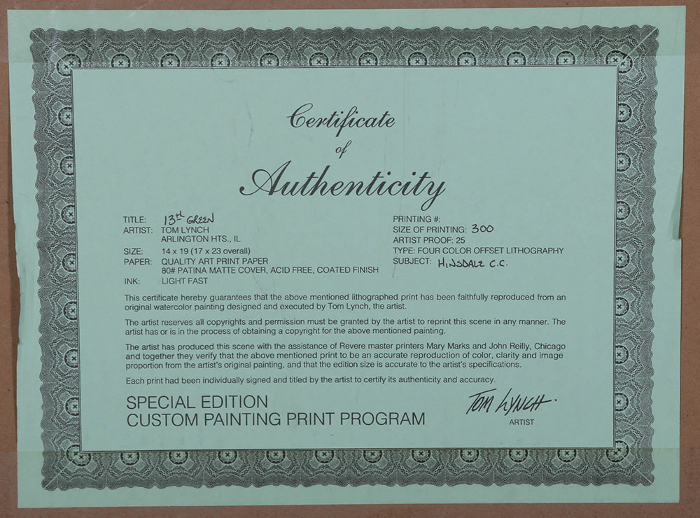 Offset Lithographic after Tom Lynch's "13th Green"