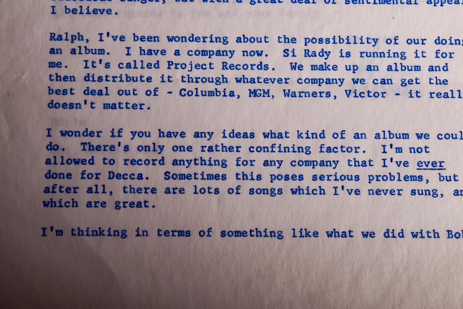 Bing Crosby Signed Letter