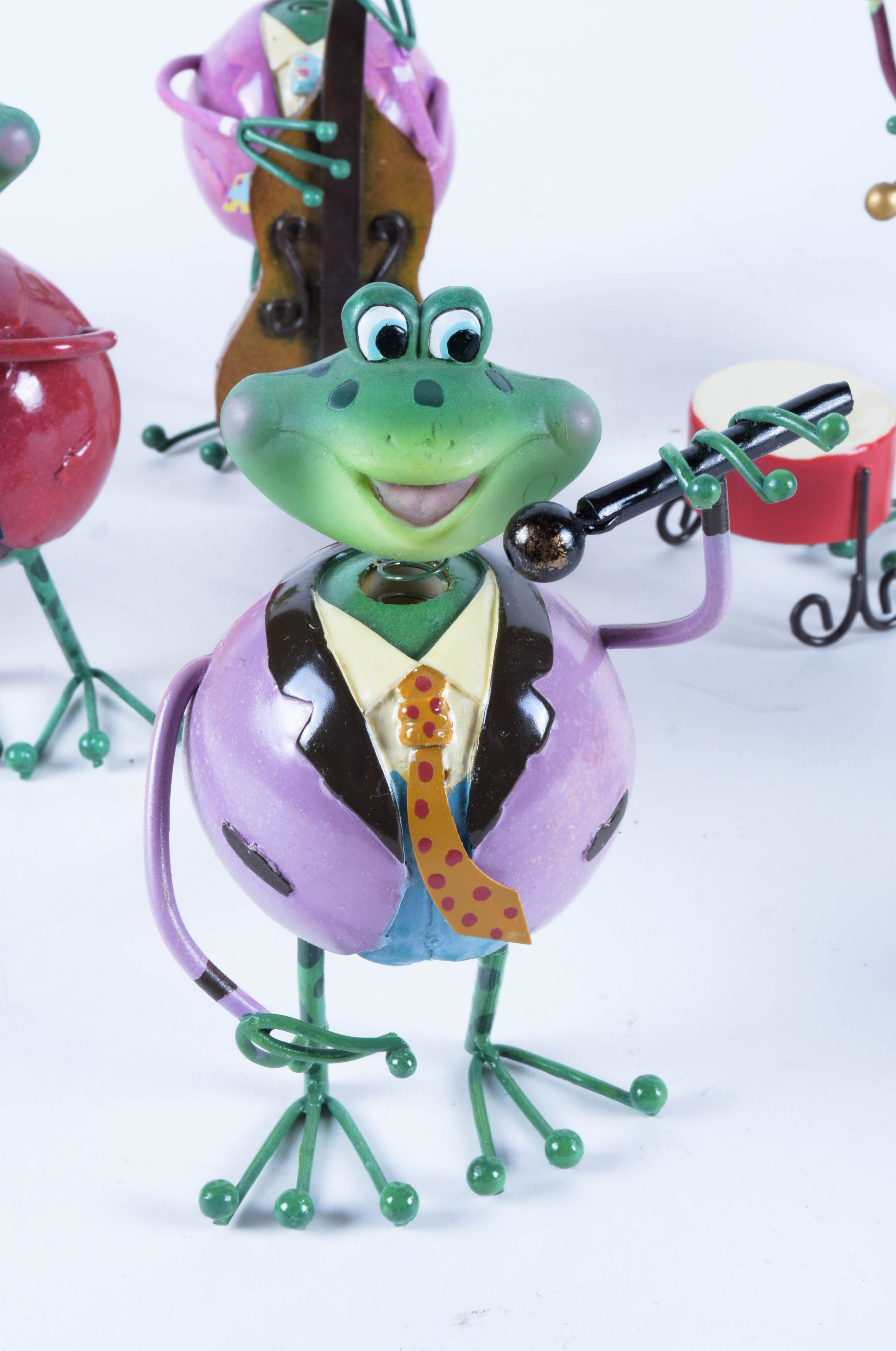 Grouping of Frog Musician Figurines