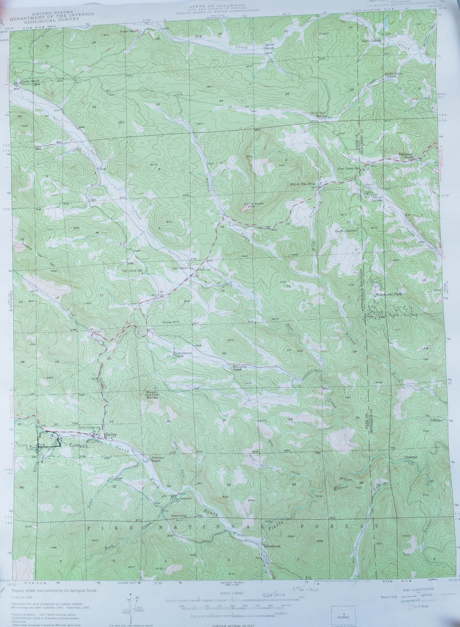 Circa 1945 Colorado Maps