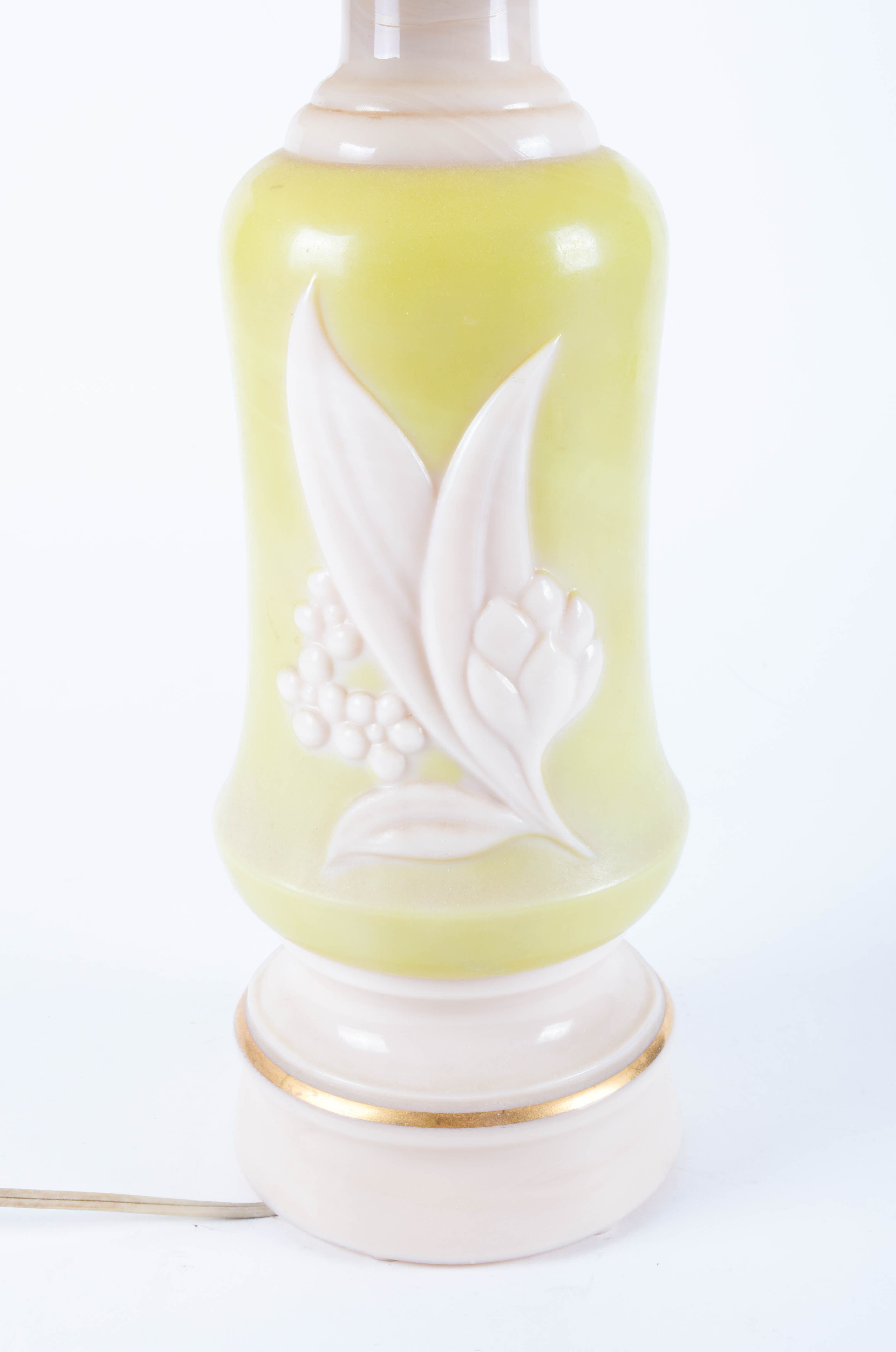 Vintage Aladdin Alacite Glass "Lilly of the Valley" Table Lamp