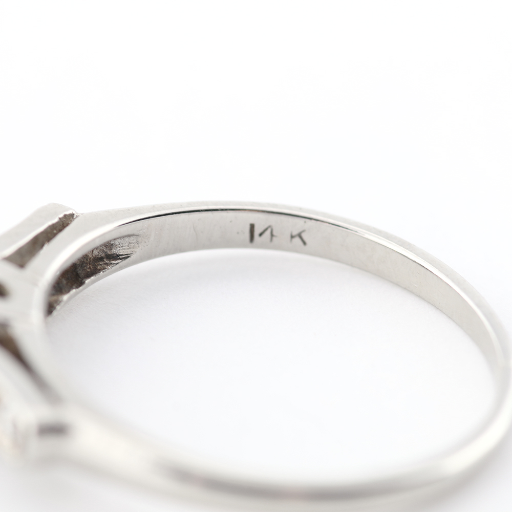 Diamond and 14k White Gold Art Deco Ring