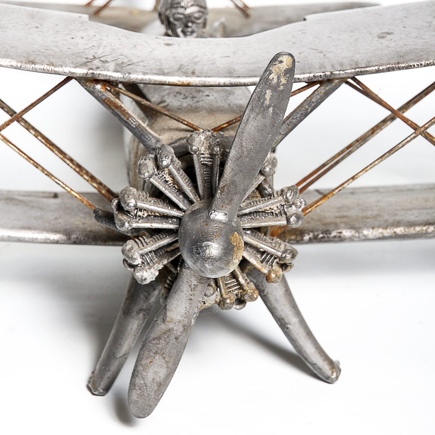 Vintage Pewter Model Bi-Plane