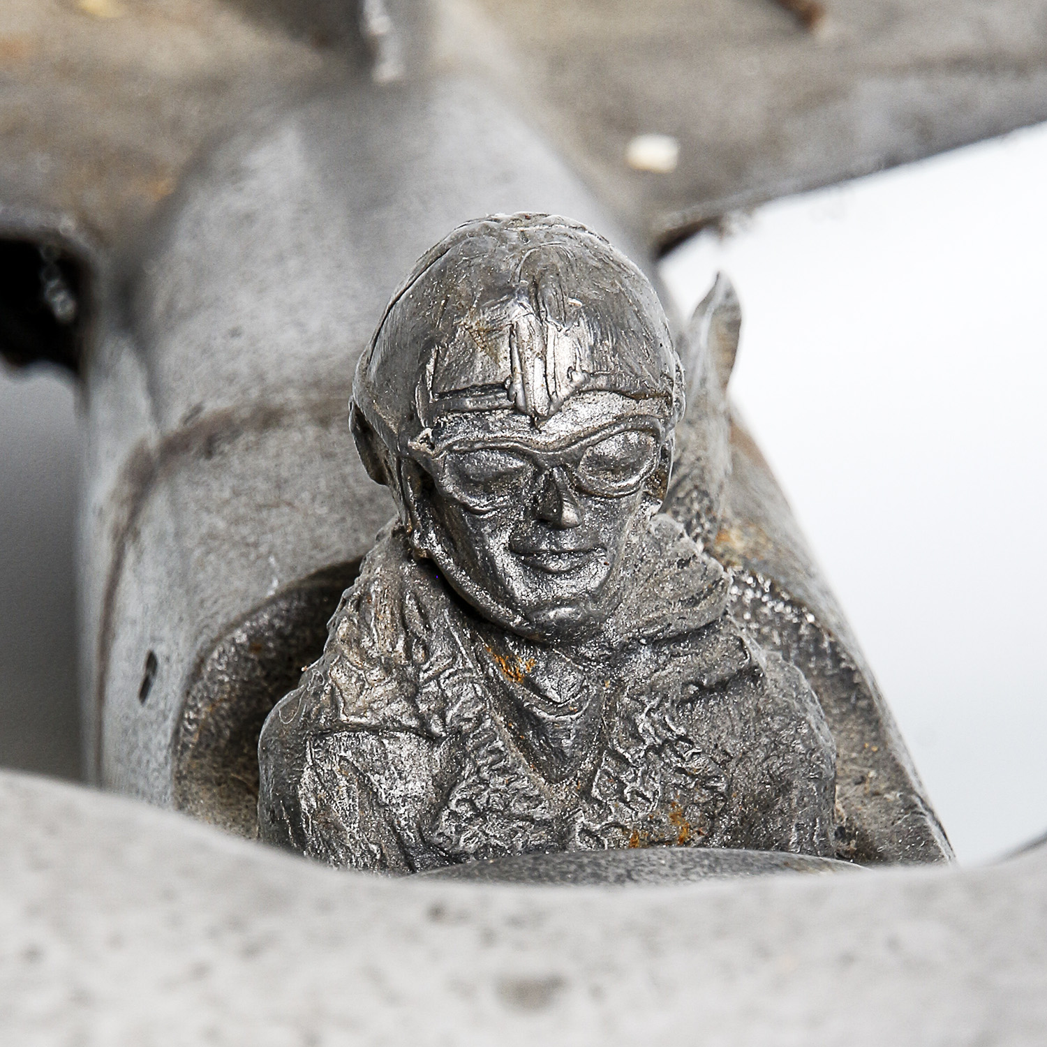 Vintage Pewter Model Bi-Plane