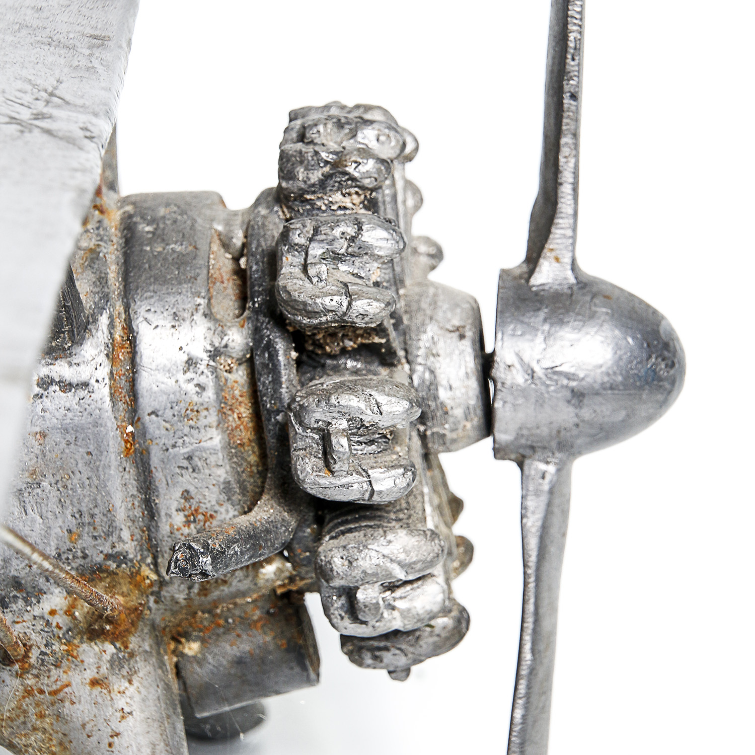 Vintage Pewter Model Bi-Plane