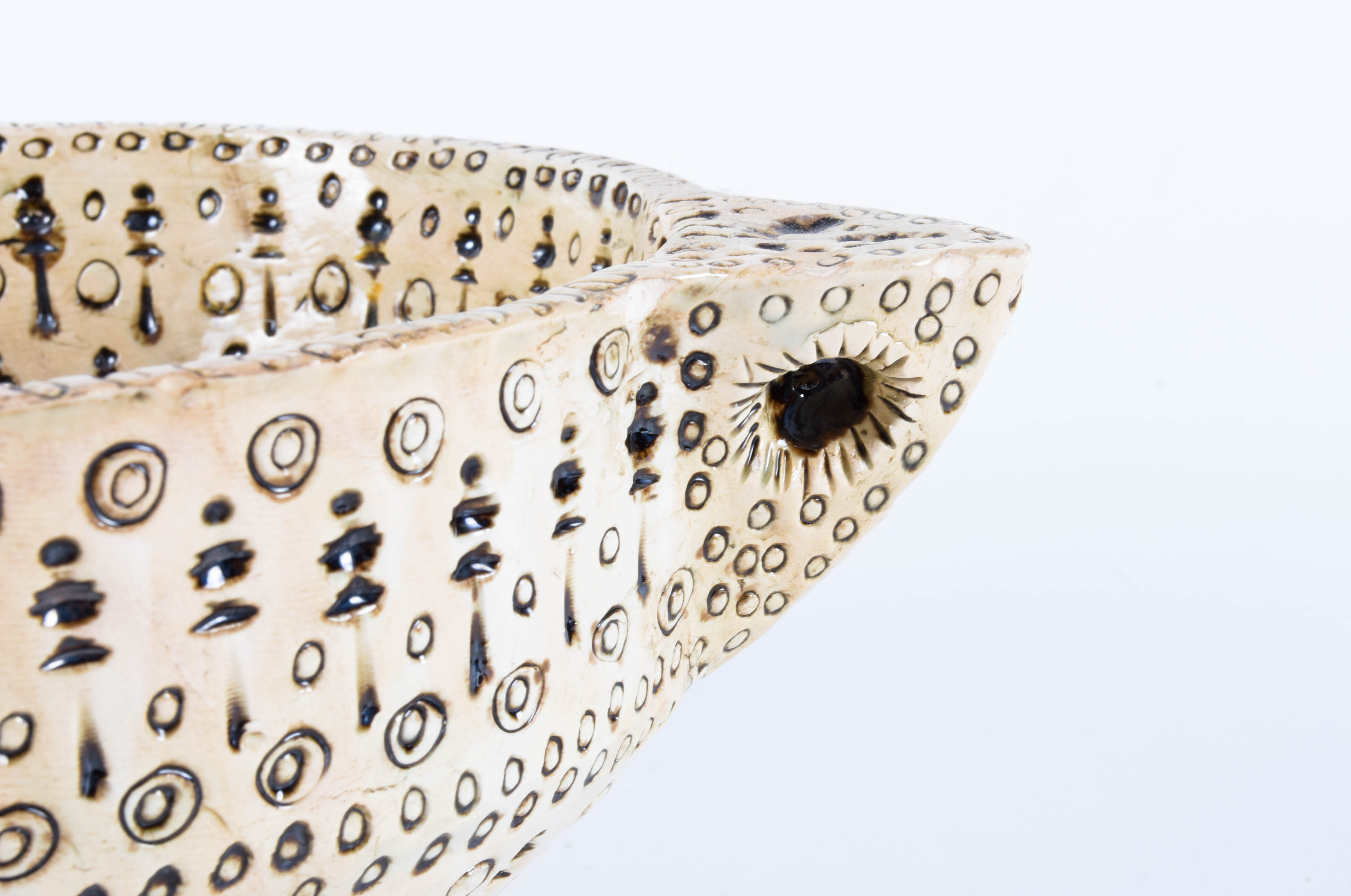 Keskar Mid Century Stamped Stoneware Bowl