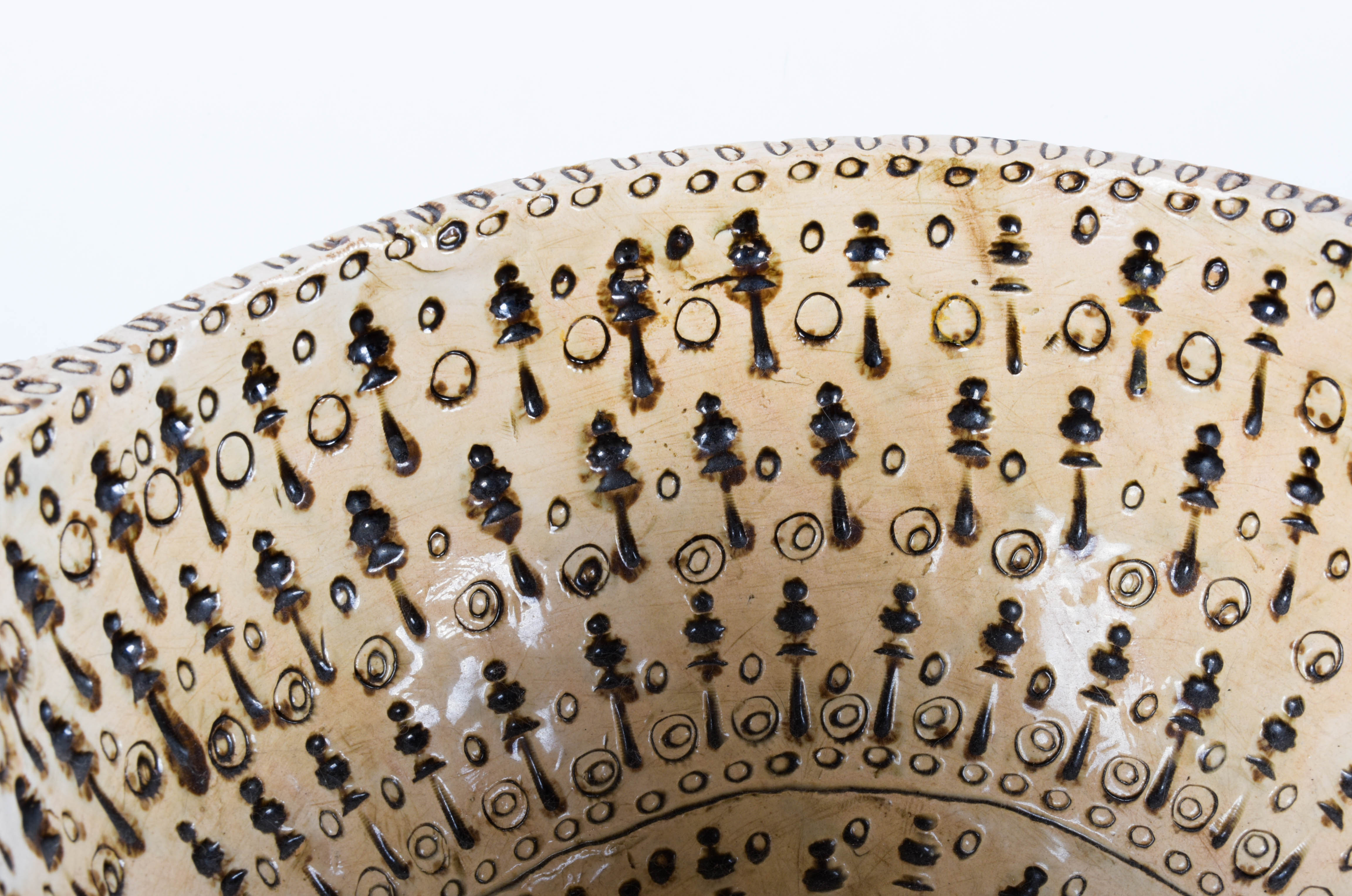 Keskar Mid Century Stamped Stoneware Bowl