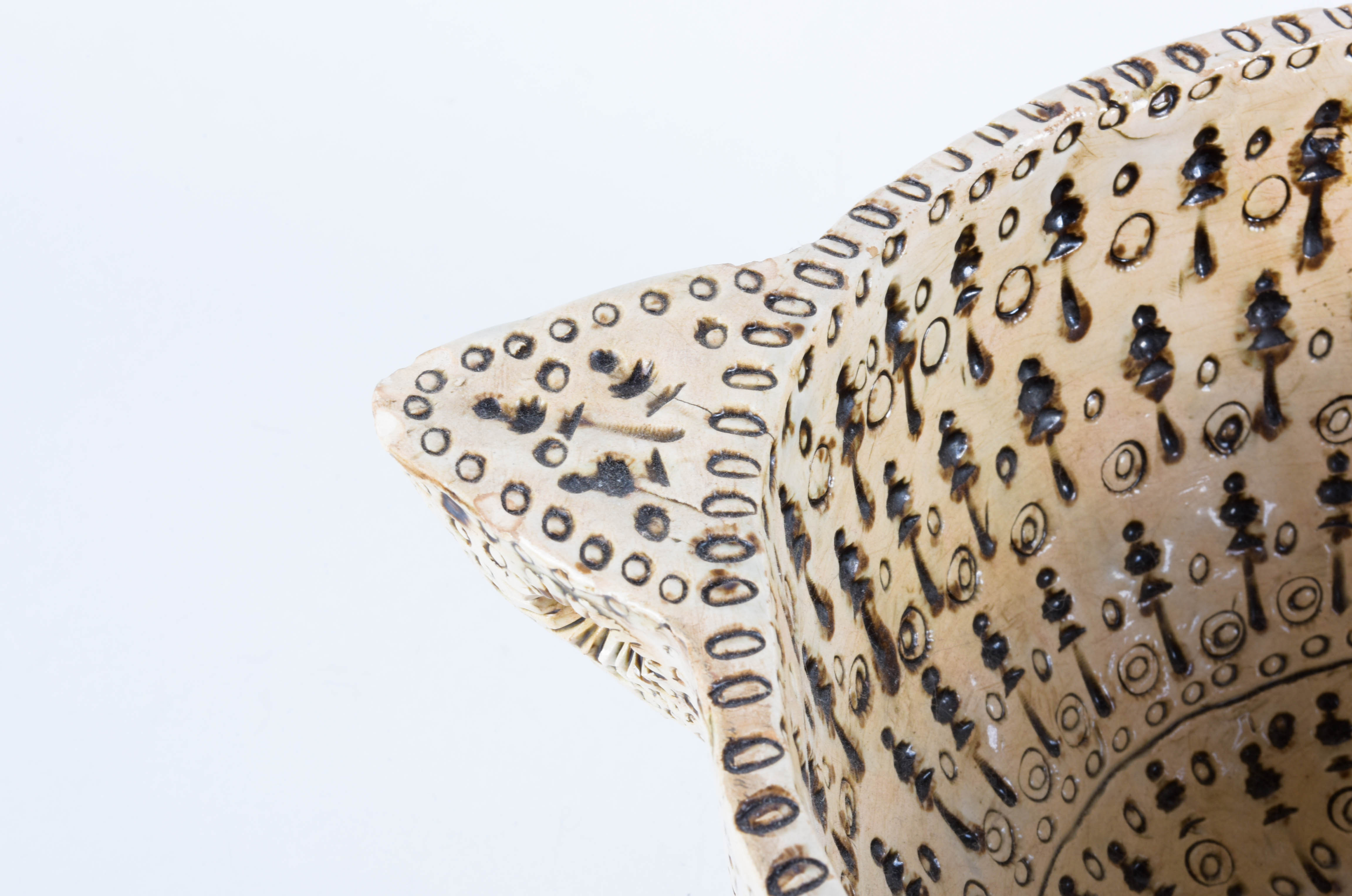 Keskar Mid Century Stamped Stoneware Bowl