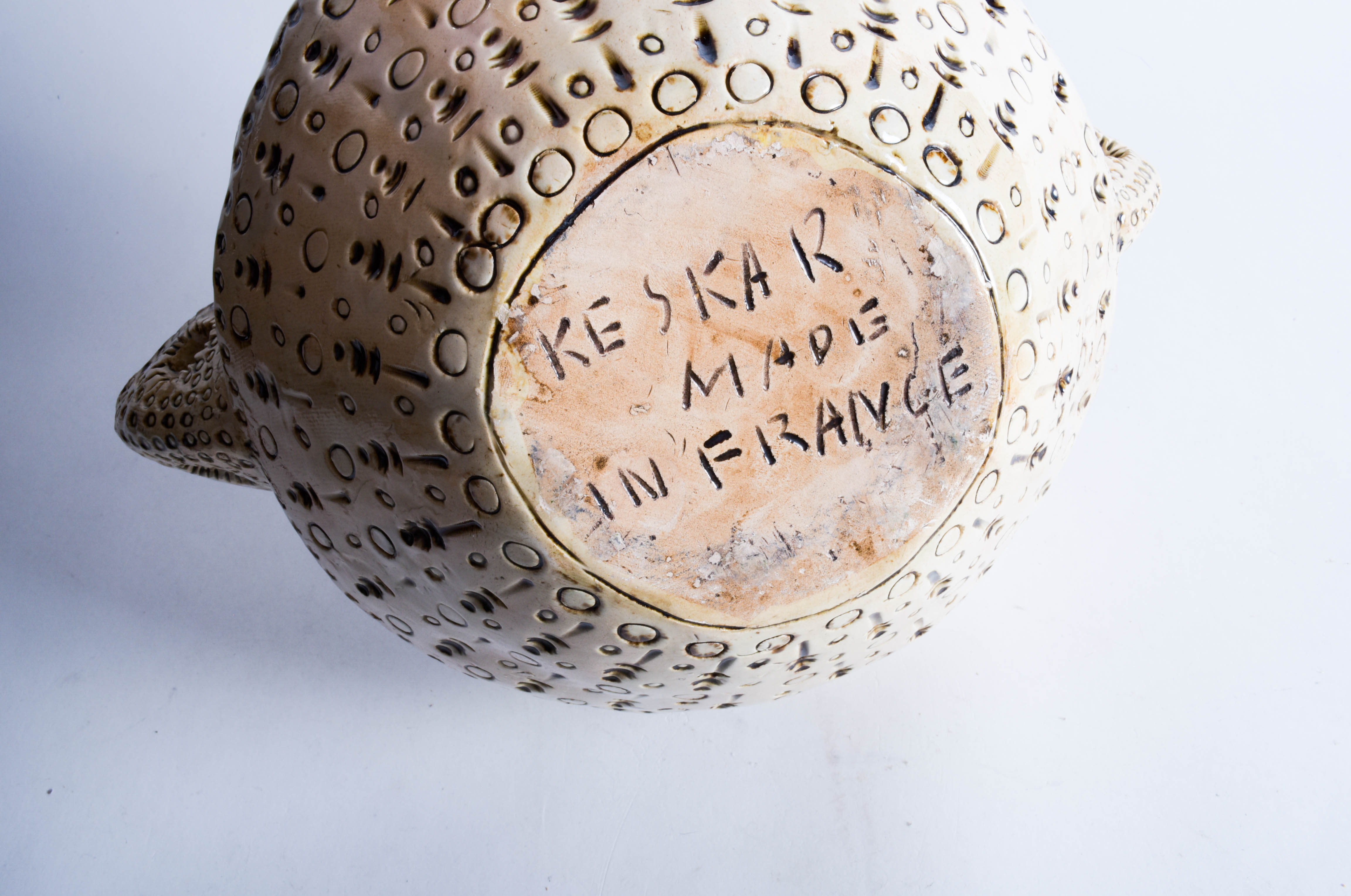 Keskar Mid Century Stamped Stoneware Bowl